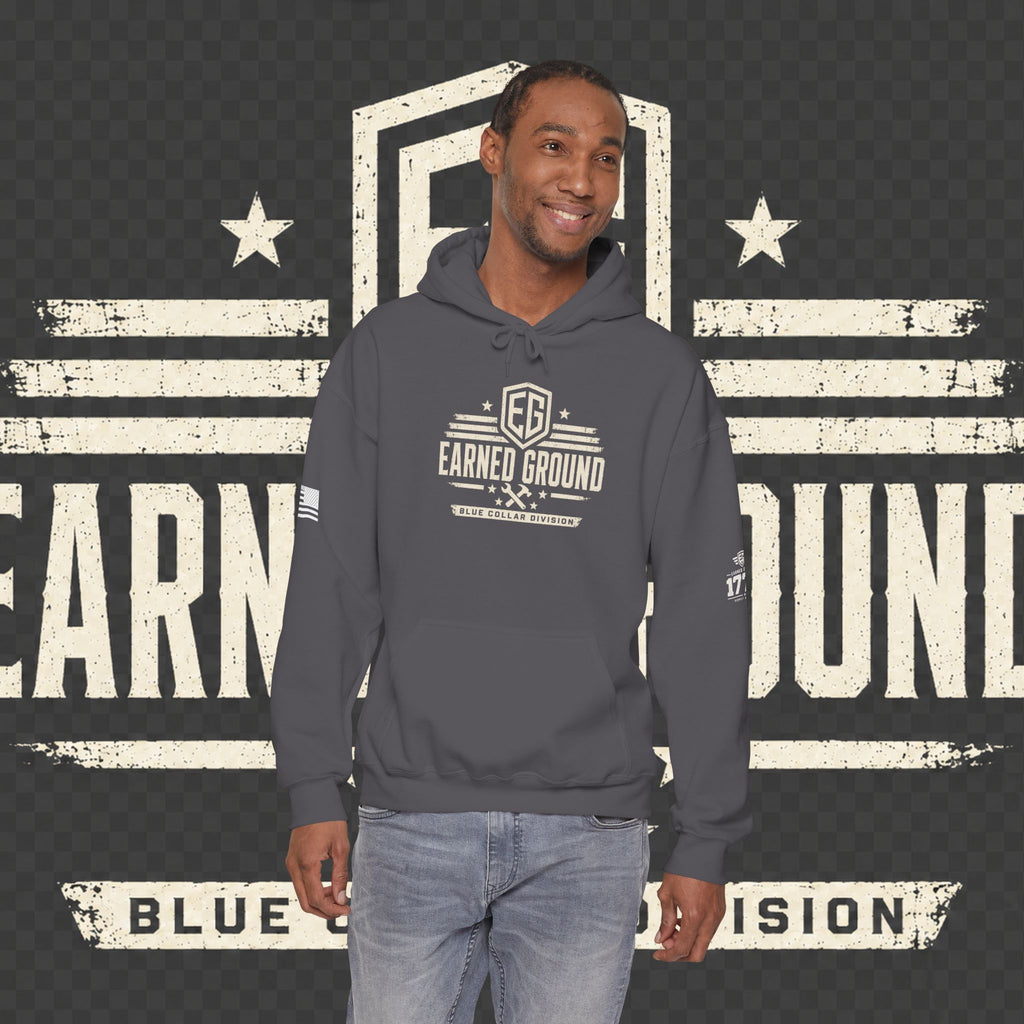 Earned Ground Blue Collar Hoodie – Blue Collar Division Hoodie