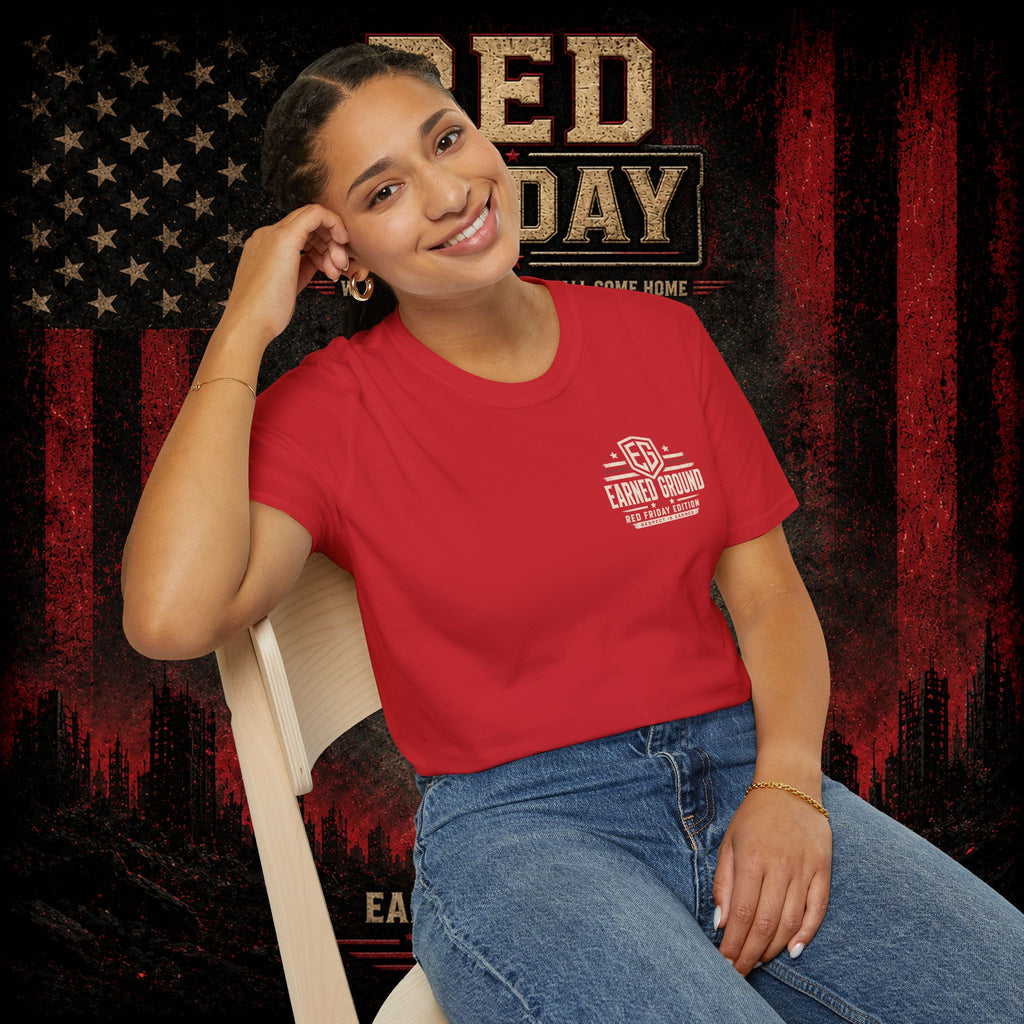 Earned Ground EG Military Flag T-Shirt — Red Friday Patriot Tee