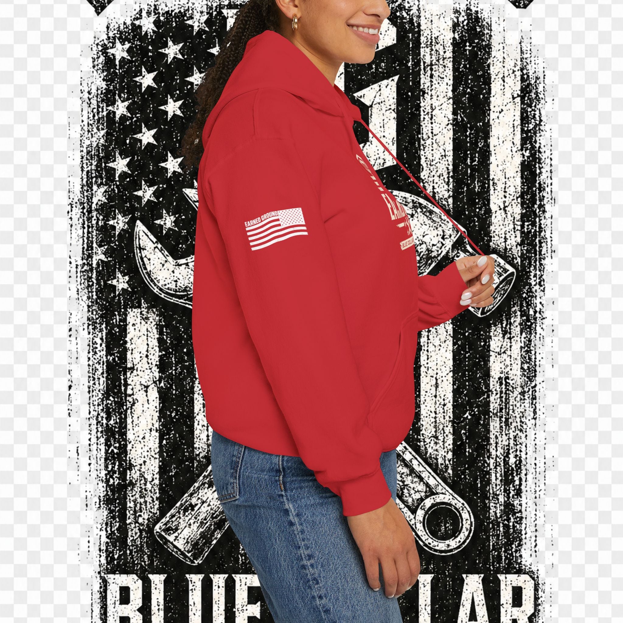 Earned Ground Blue Collar Hoodie – Blue Collar Division Hoodie