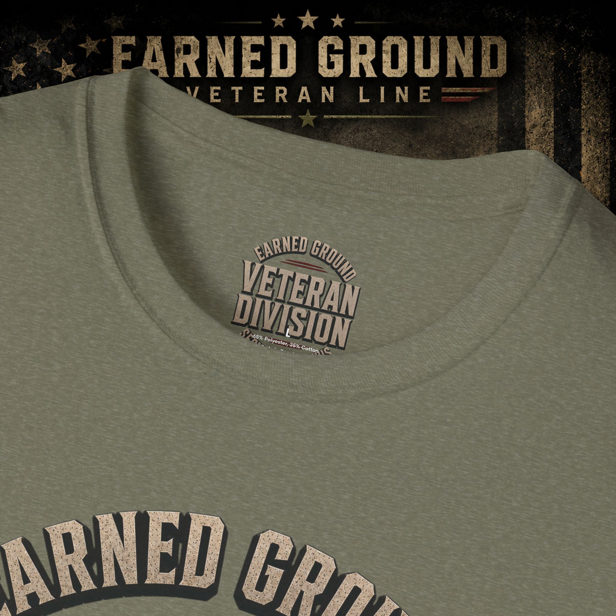 Earned Ground Veteran Division 'Service Built This'— Military Tribute Tee