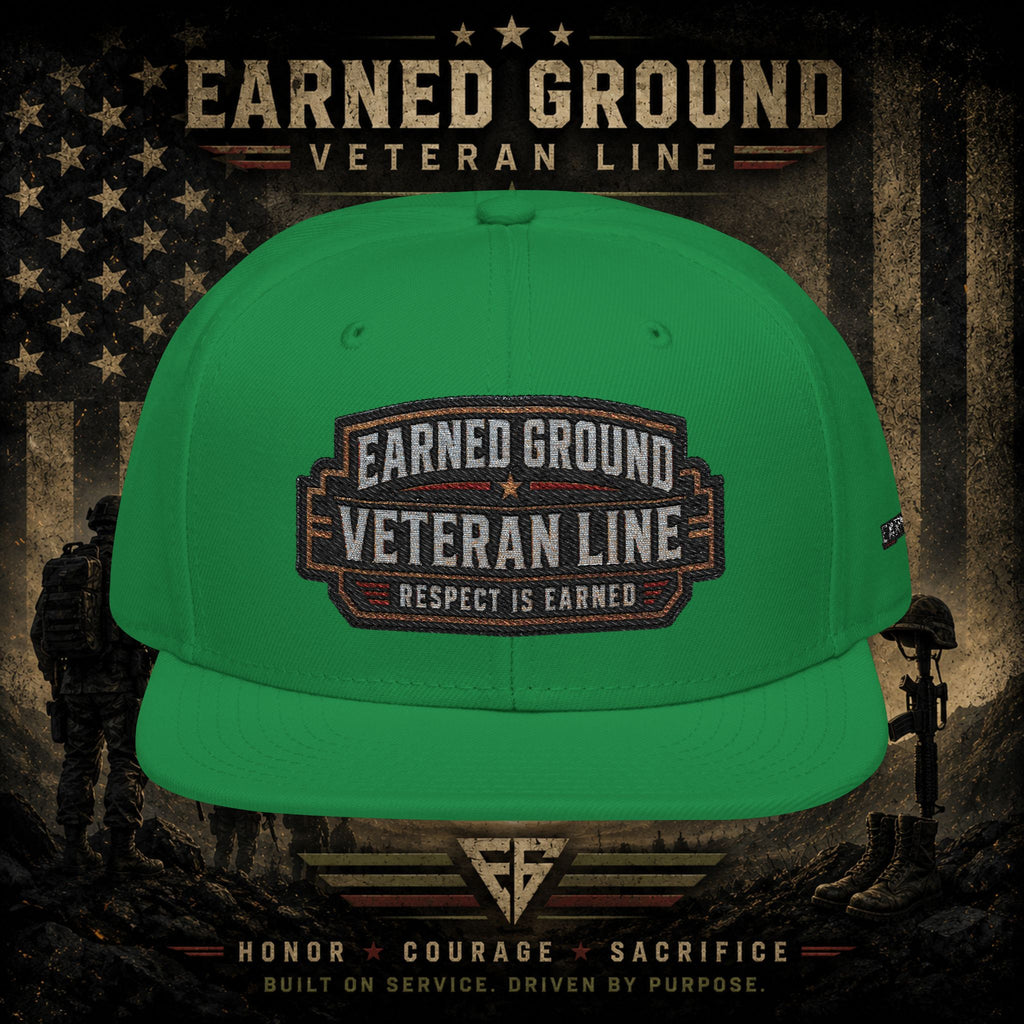 Earned Ground Veteran Line  Embroidered Snapback Hat