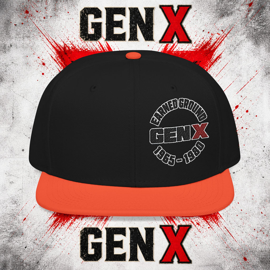 Gen X Embroidered Flat Bill Ball Cap — Gen X Proud 1965–1980