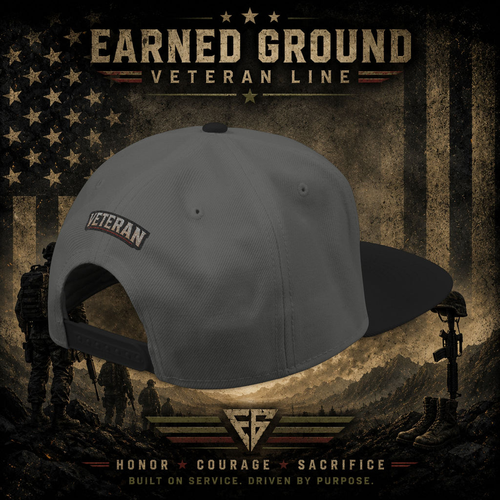 Earned Ground Veteran Line  Embroidered Snapback Hat