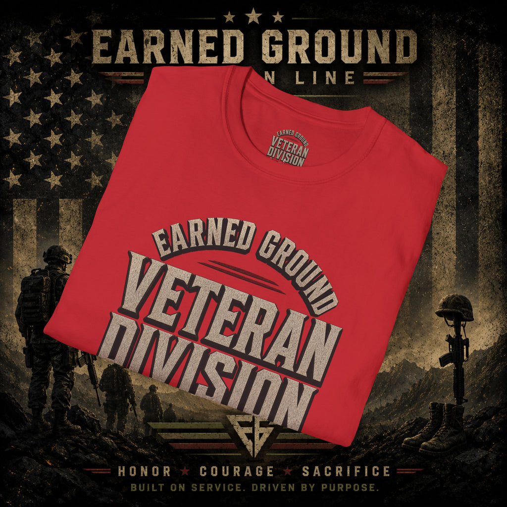 Earned Ground Veteran Division 'Service Built This'— Military Tribute Tee