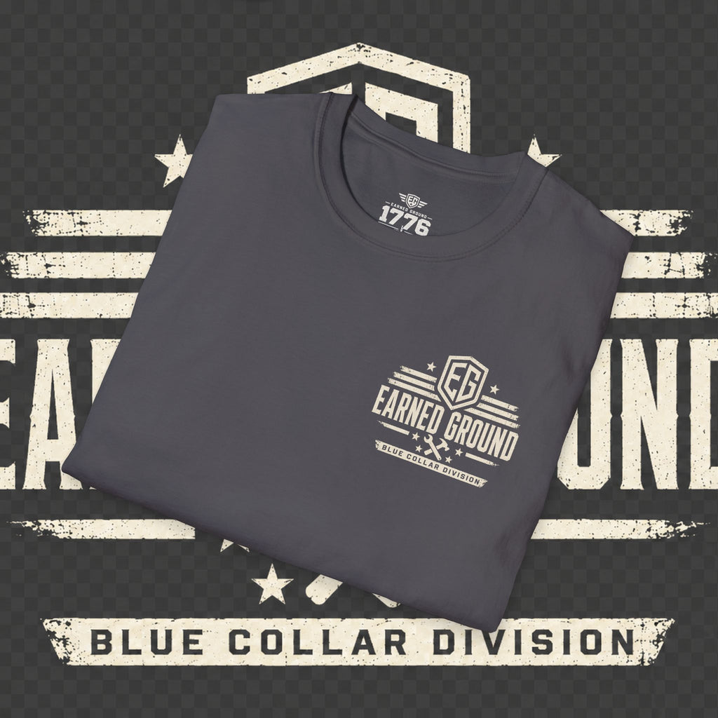 EARNED GROUND "BLUE COLLAR DIVISION" Coastal Calm Graphic T-Shirt