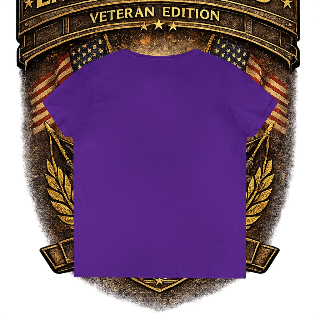 EARNED GROUND Female Veteran V-Neck T-Shirt — "Female Veteran" Edition"