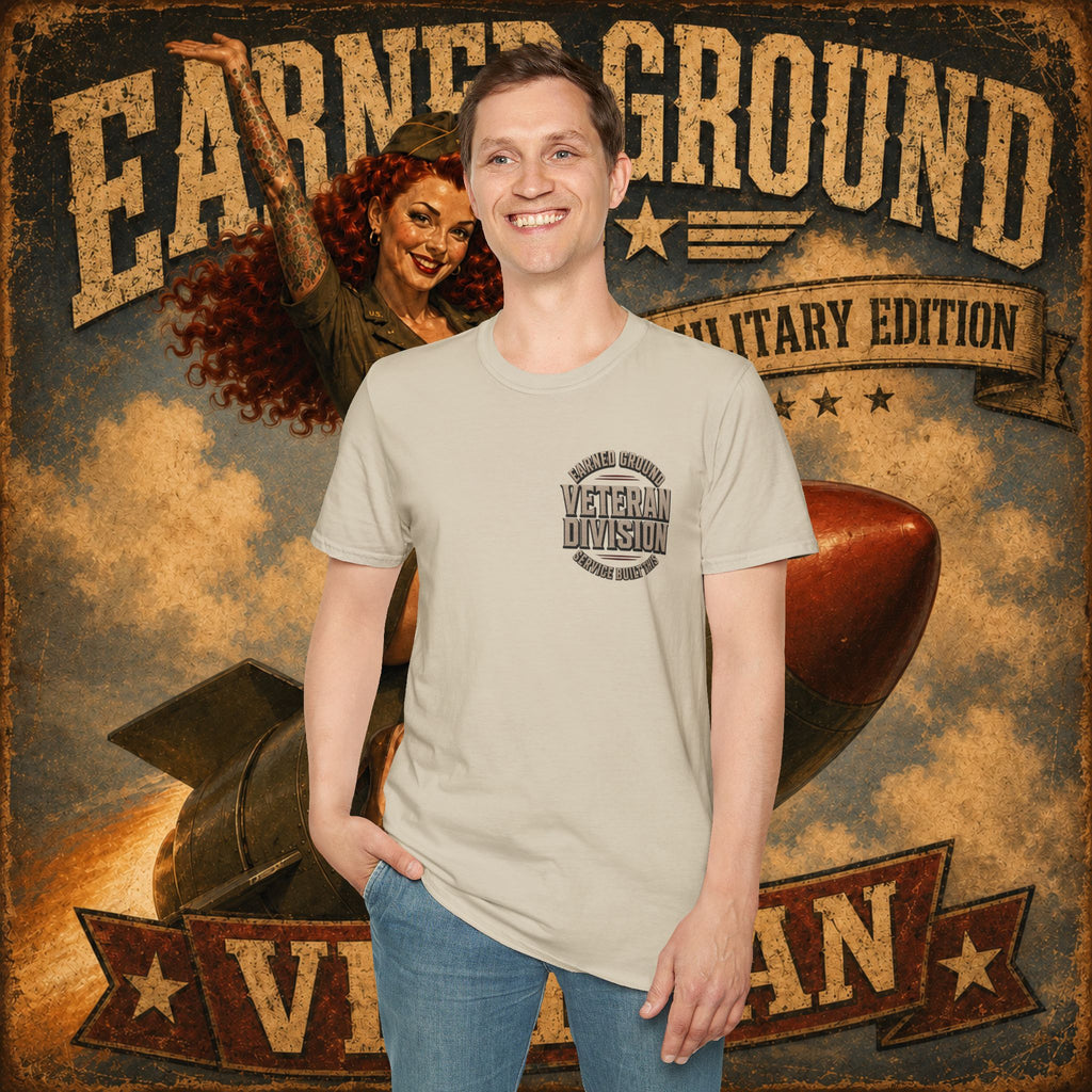 Earned Ground Veteran Division T‑Shirt —"LILY PINUP" VINTAGE SERVICE DIVISON