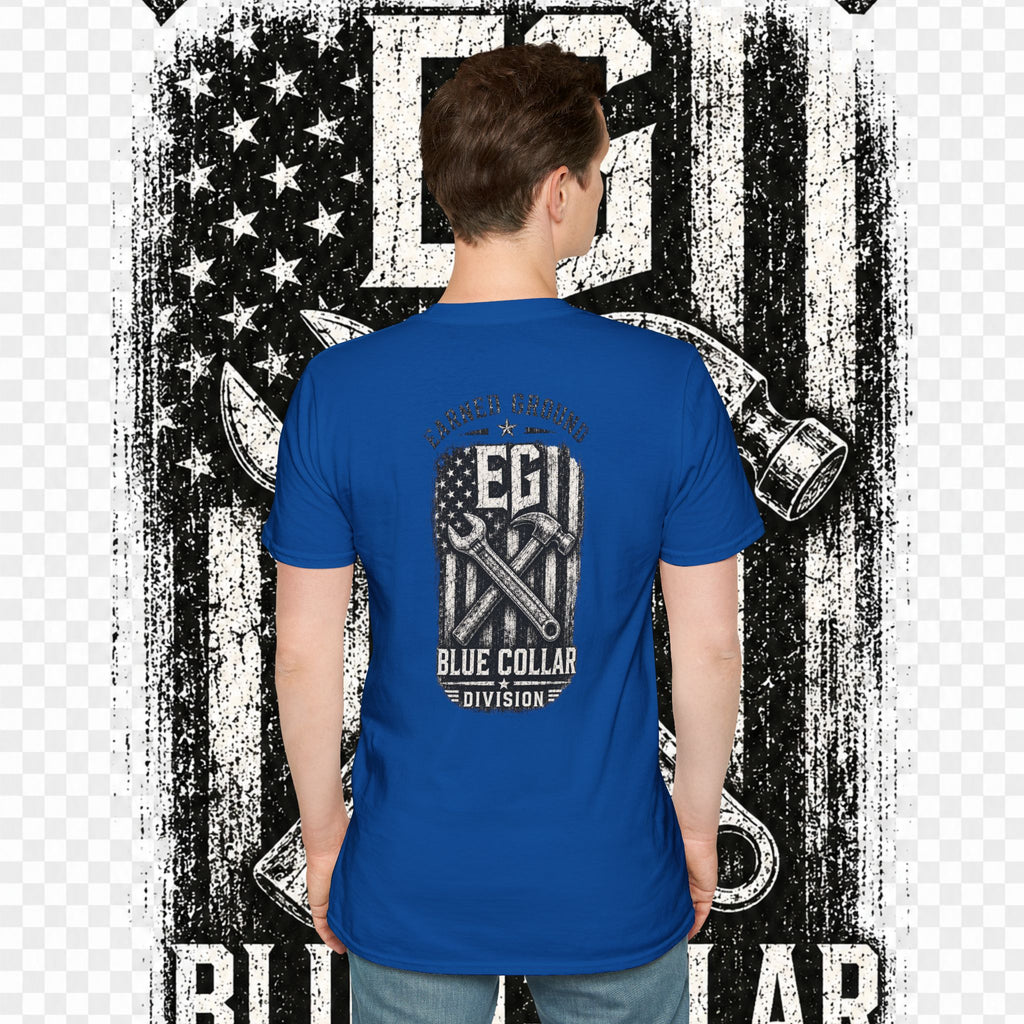 EARNED GROUND "BLUE COLLAR DIVISION" Coastal Calm Graphic T-Shirt