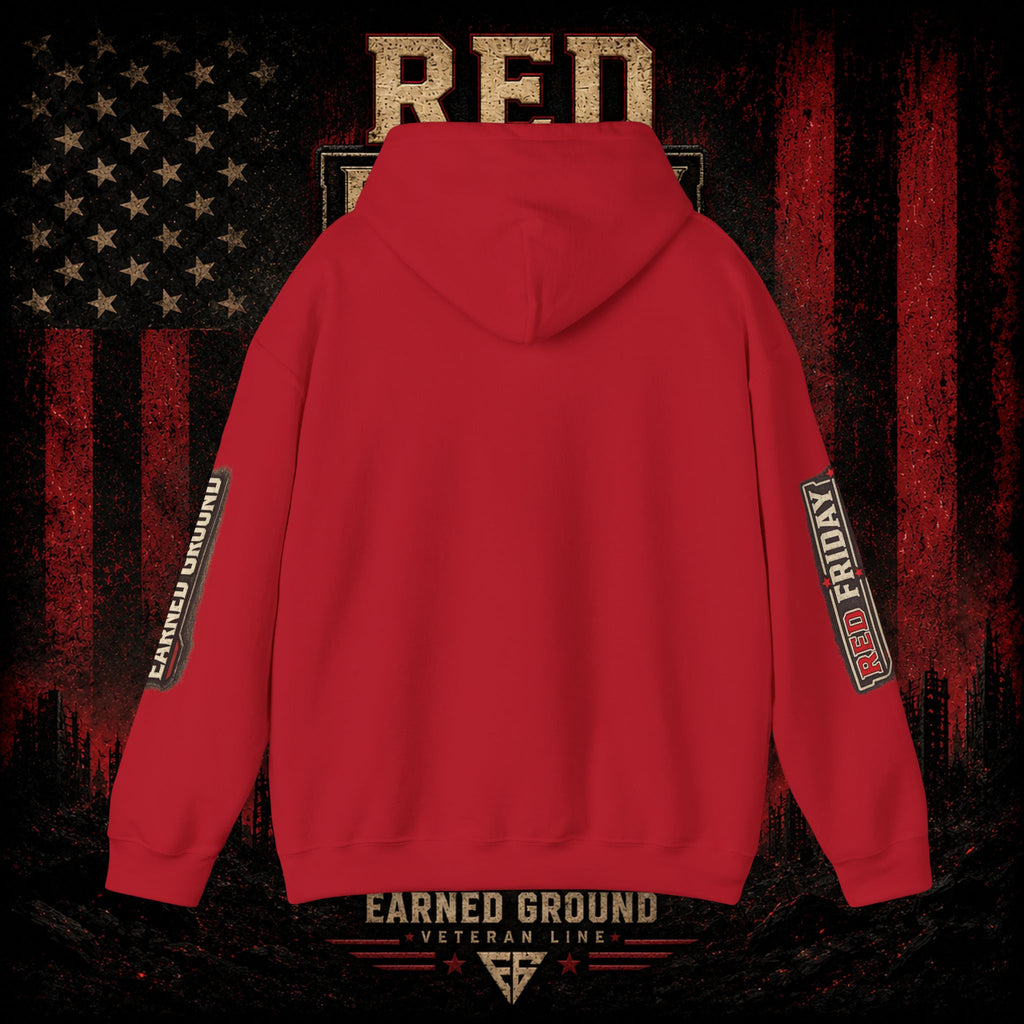 Red Friday Hoodie — " WE WEAR READ UNITL THE ALL COME HOME" Veterans American Flag Pullover
