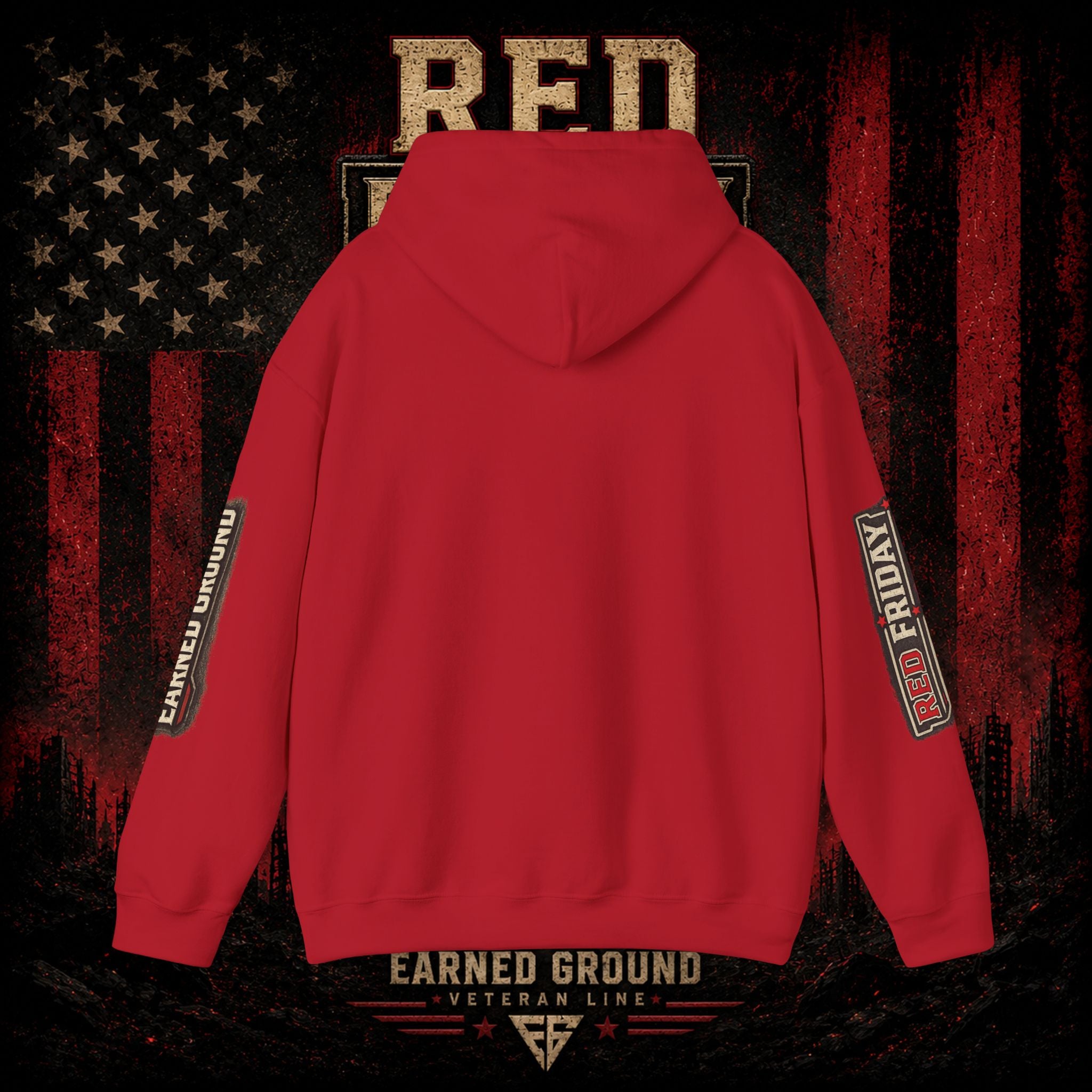 Red Friday Hoodie — " WE WEAR READ UNITL THE ALL COME HOME" Veterans American Flag Pullover