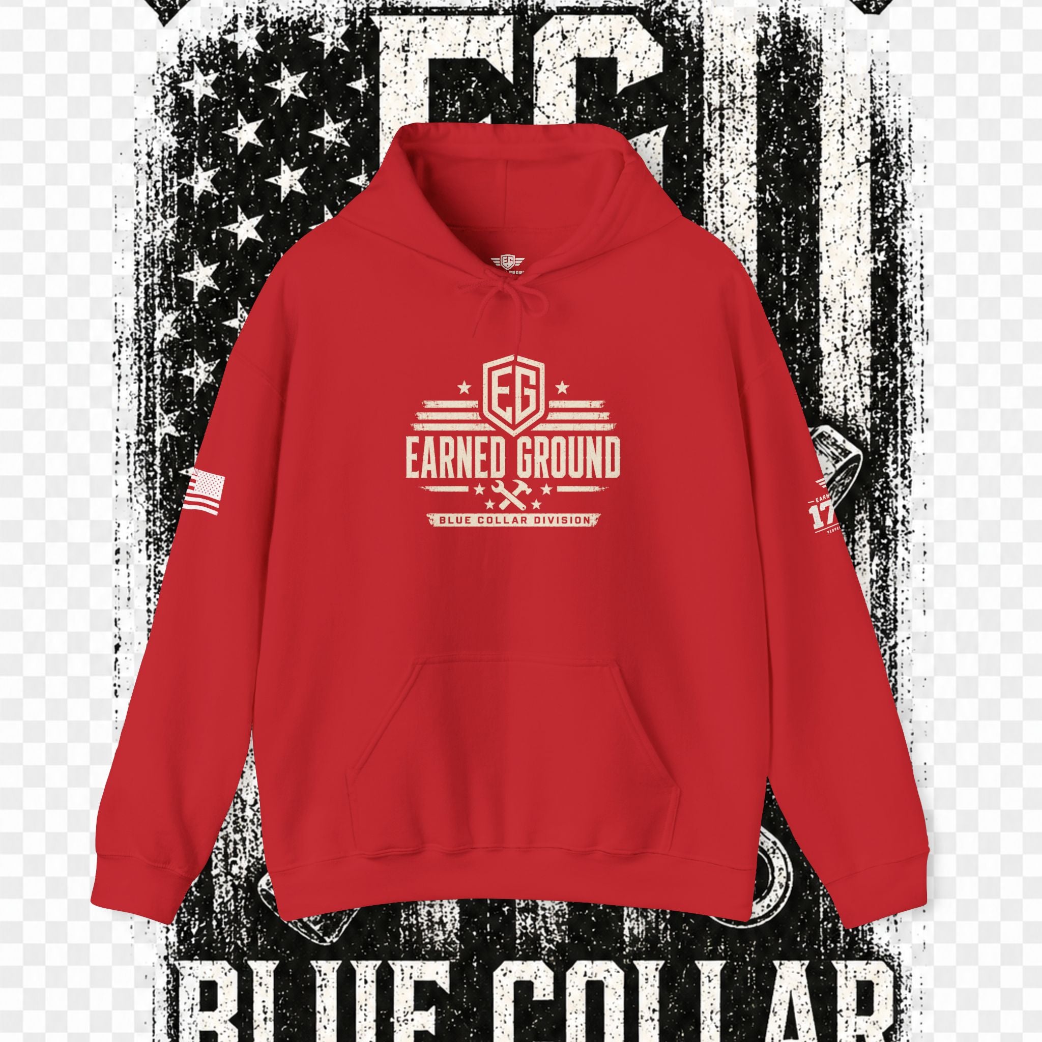 Earned Ground Blue Collar Hoodie – Blue Collar Division Hoodie