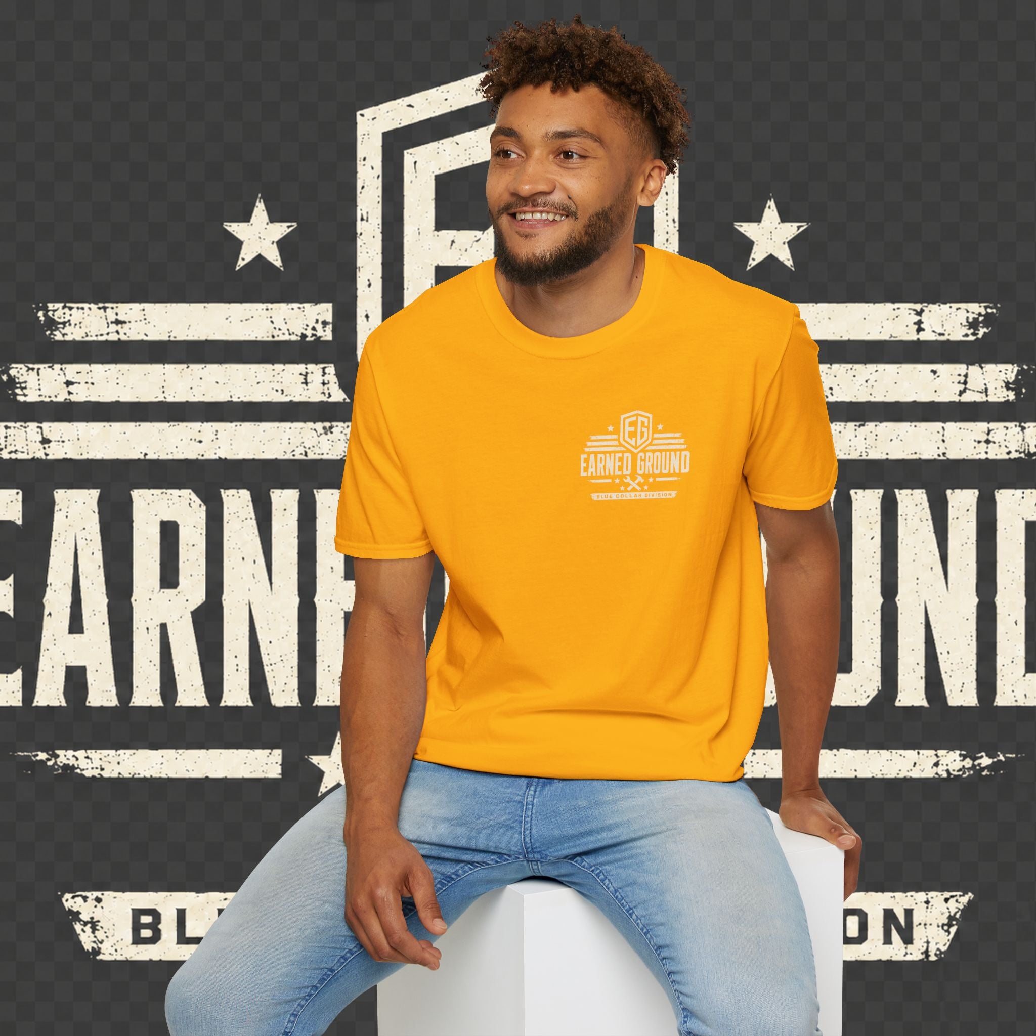EARNED GROUND "BLUE COLLAR DIVISION" Coastal Calm Graphic T-Shirt