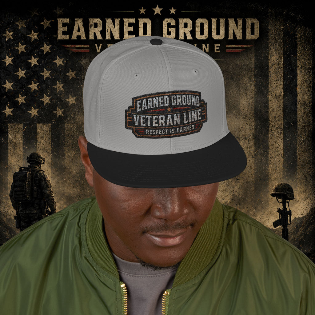 Earned Ground Veteran Line  Embroidered Snapback Hat
