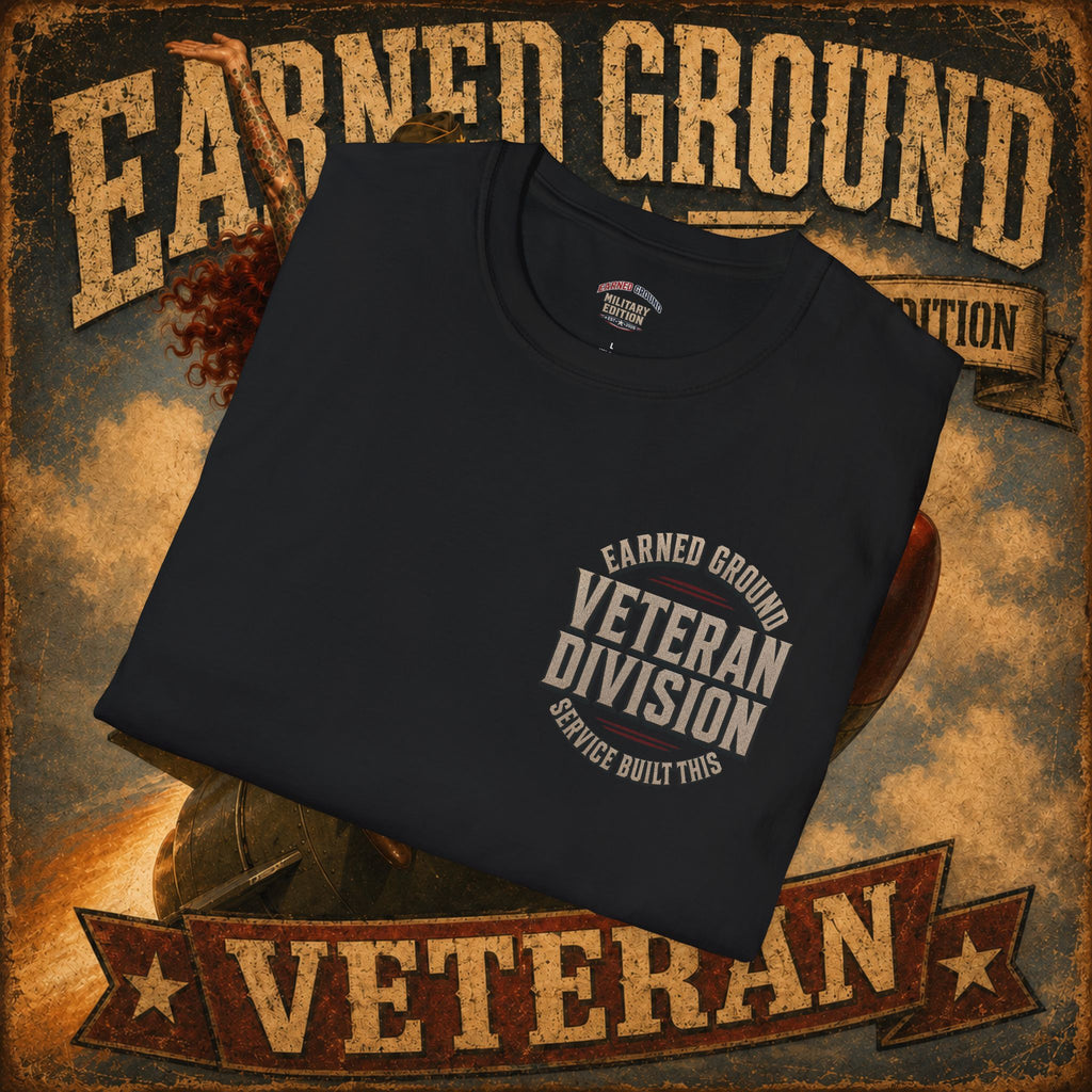 Earned Ground Veteran Division T‑Shirt —"LILY PINUP" VINTAGE SERVICE DIVISON