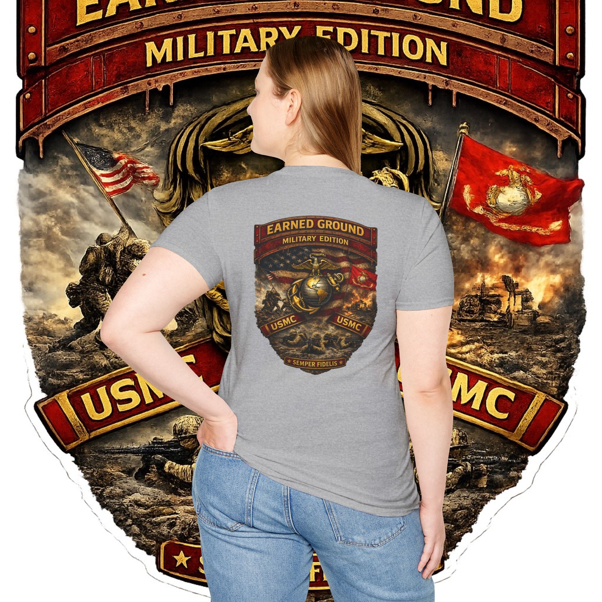 Earned Ground Military Edition USMC — USMC Military Tribute Pocket Tee
