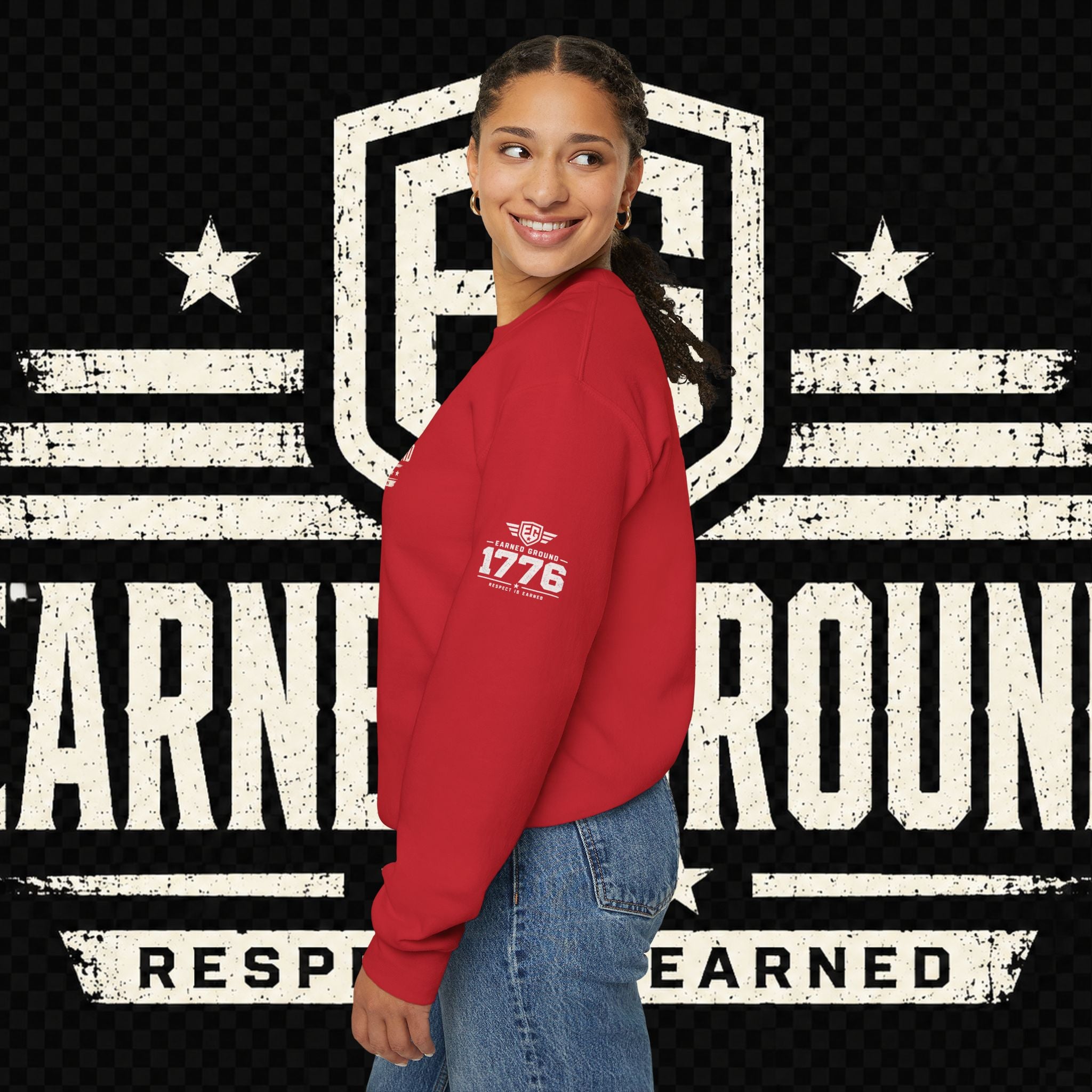 EARNED GROUND Nurses Division Crewneck Sweatshirt – Nurses Caduceus Badge Design