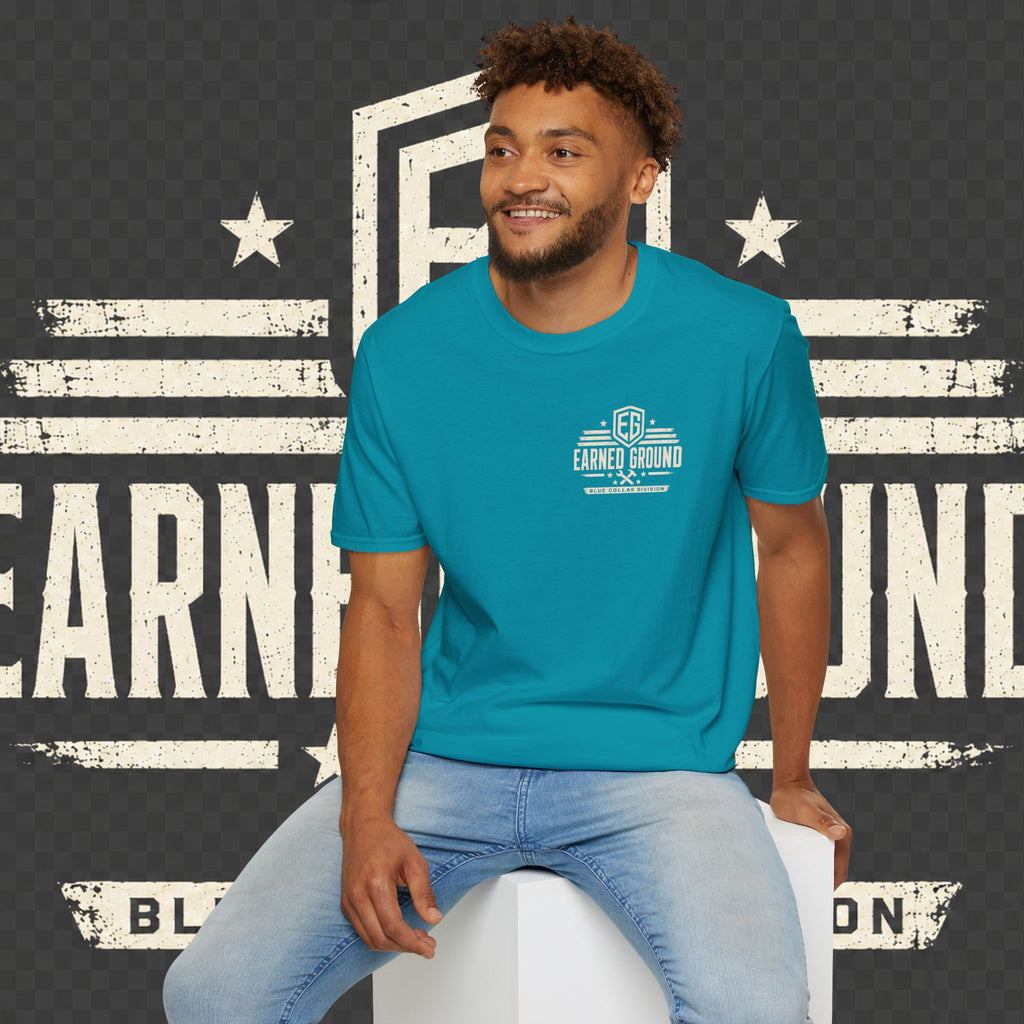 EARNED GROUND "BLUE COLLAR DIVISION" Coastal Calm Graphic T-Shirt