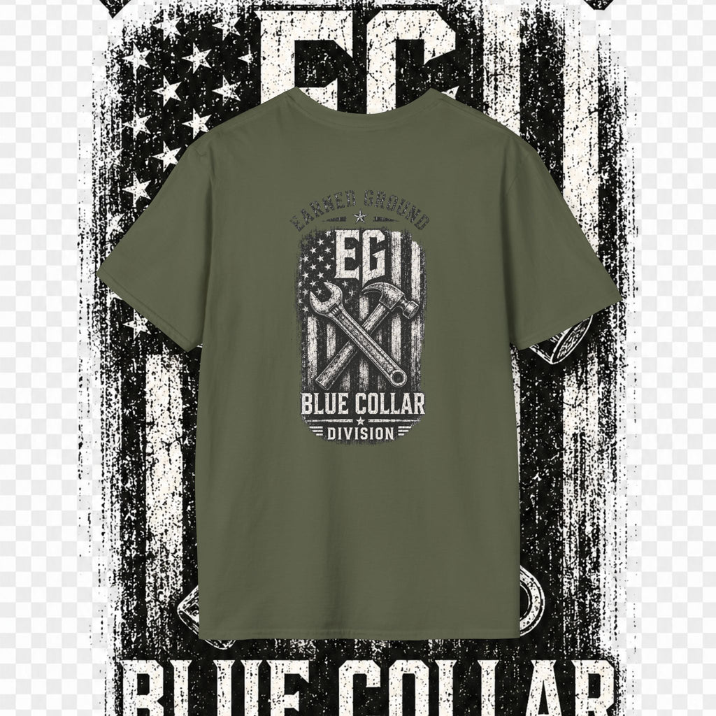 EARNED GROUND "BLUE COLLAR DIVISION" Coastal Calm Graphic T-Shirt
