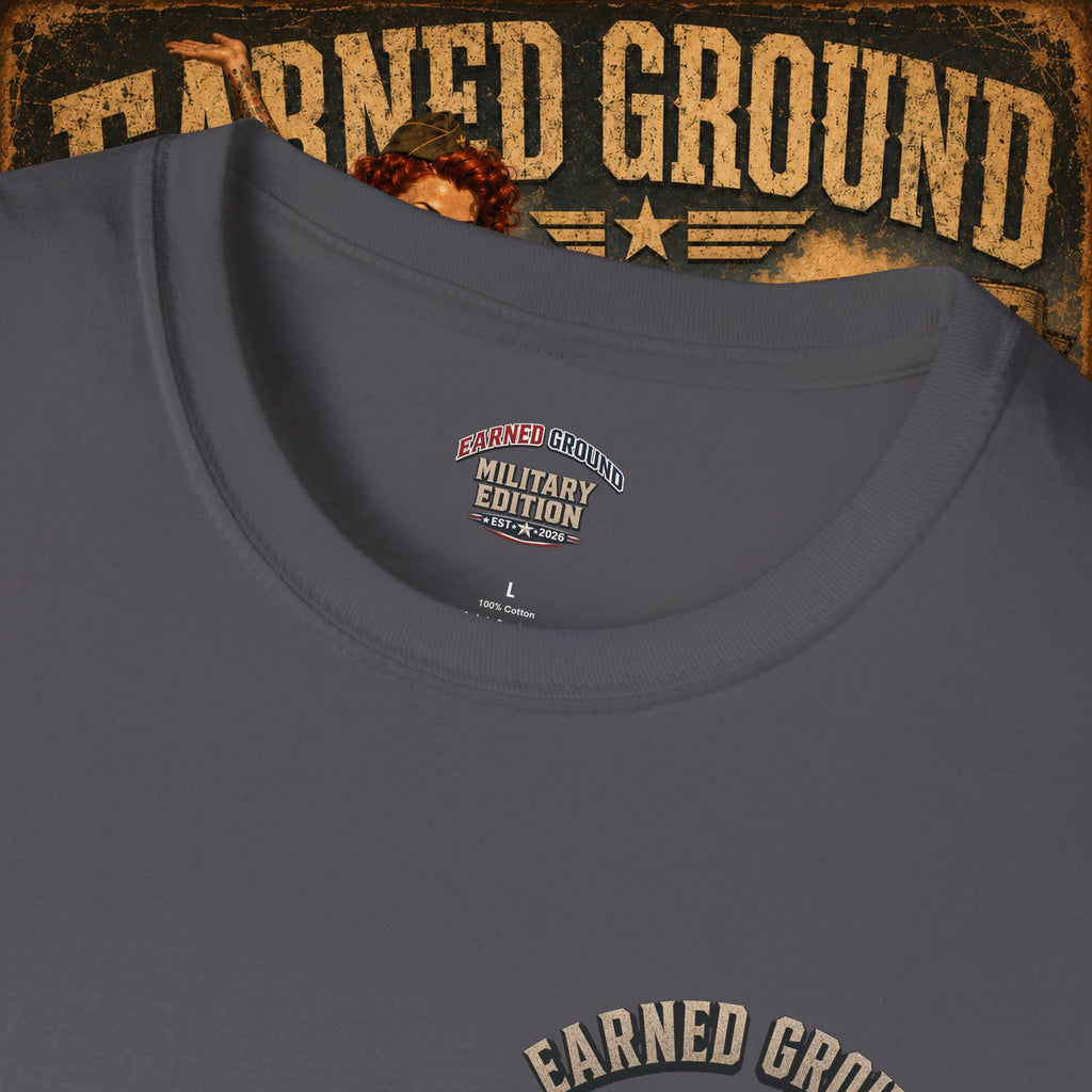 Earned Ground Veteran Division T‑Shirt —"LILY PINUP" VINTAGE SERVICE DIVISON