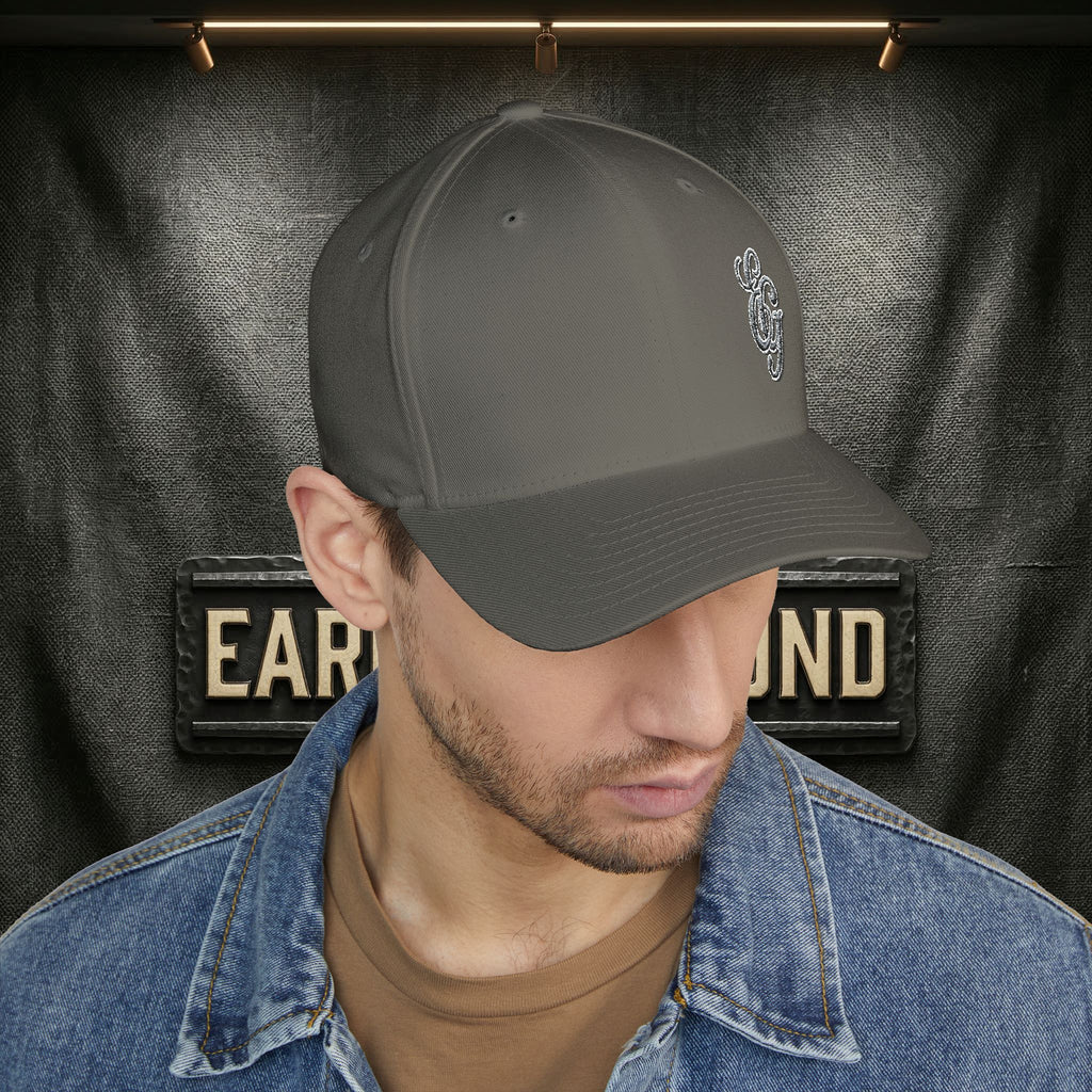 EARNED GROUND FLEX FIT — Elegant Script 'E & G' LOGO BALL CAP