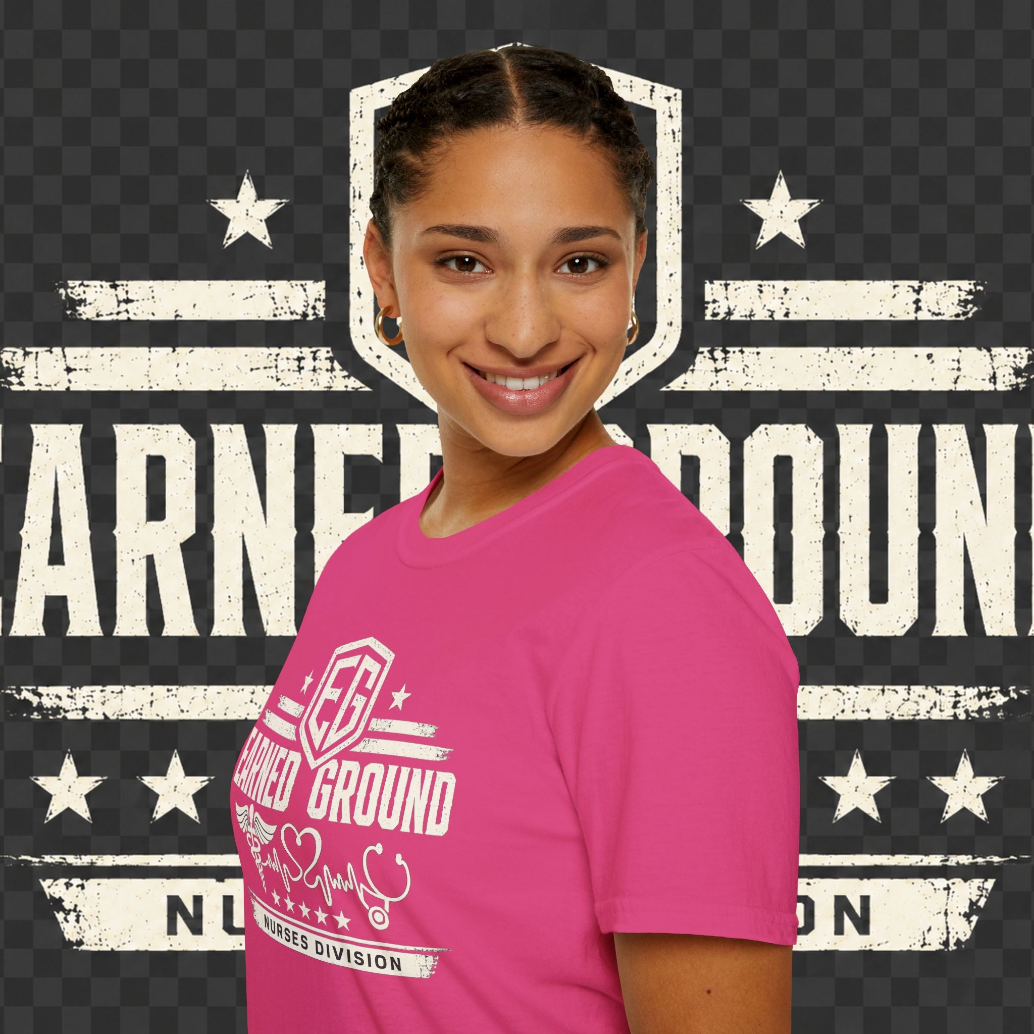 Earned Ground Nurses Division T-Shirt — Nurse Appreciation Medical Heartbeat Tee