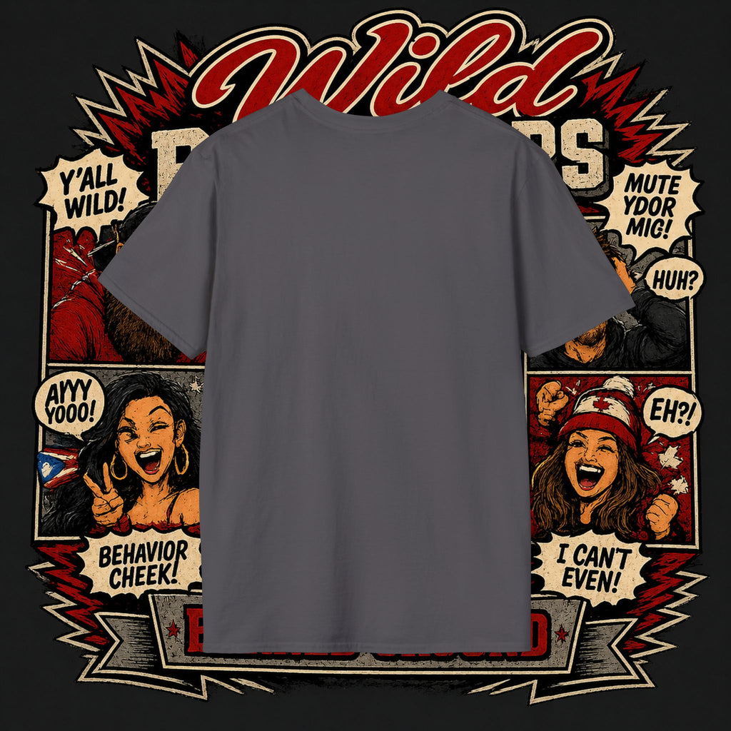 Earned Ground "Wild Behaviors" T-Shirt — Retro Red & White Graphic Tee