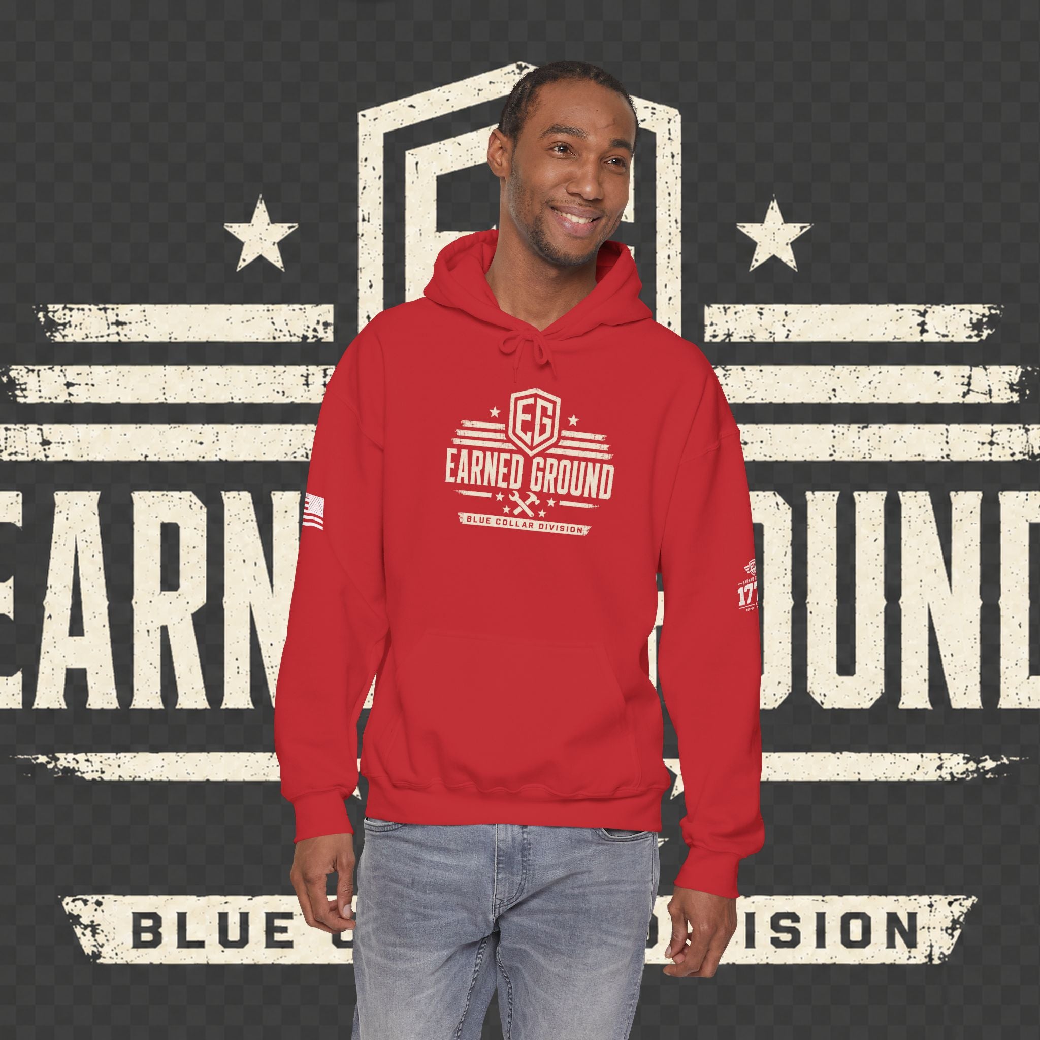 Earned Ground Blue Collar Hoodie – Blue Collar Division Hoodie