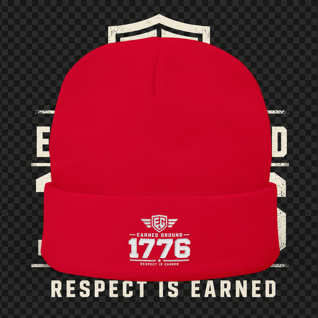 EARNED GROUND 1776 "Respect Is Earned" Embroidered Knit Beanie