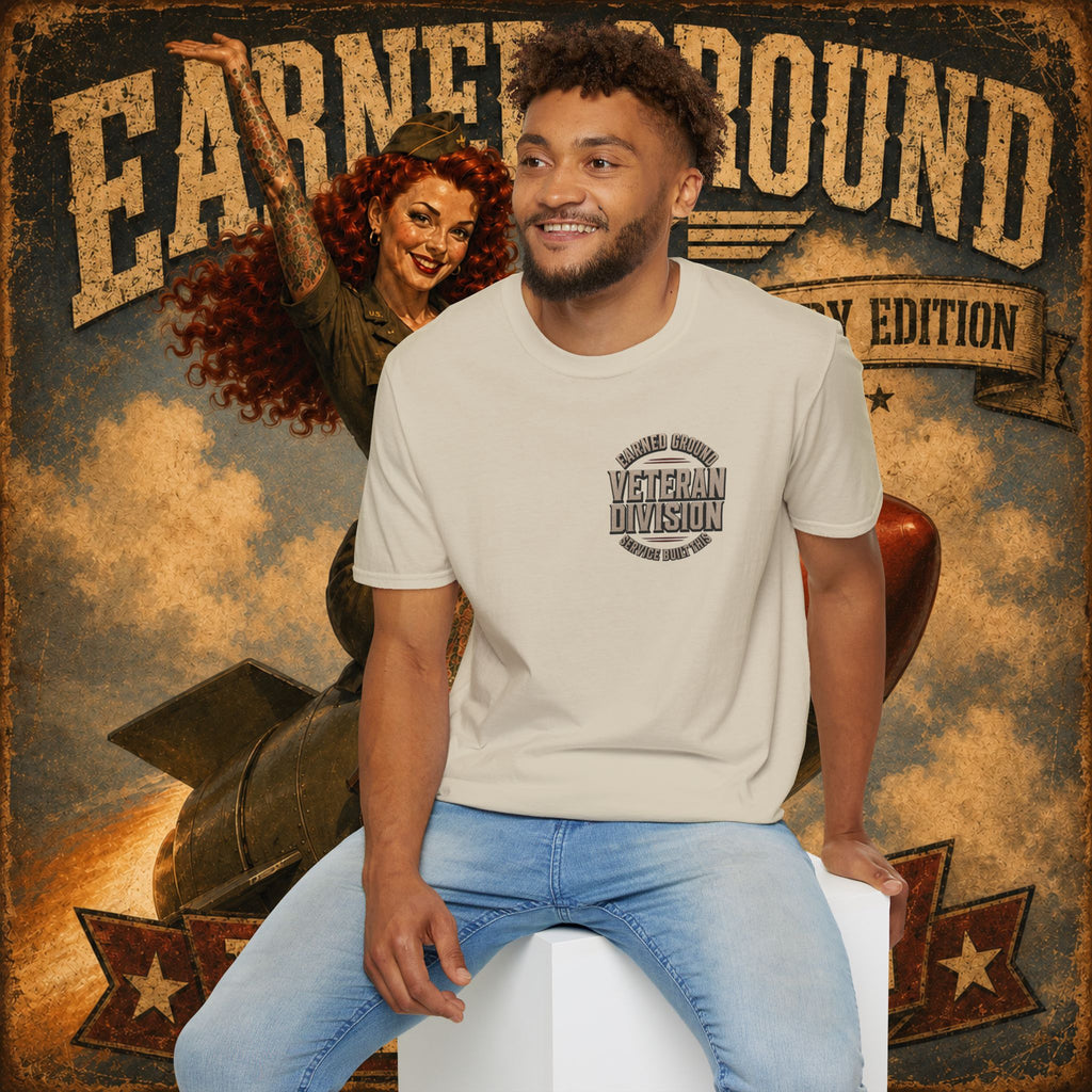 Earned Ground Veteran Division T‑Shirt —"LILY PINUP" VINTAGE SERVICE DIVISON