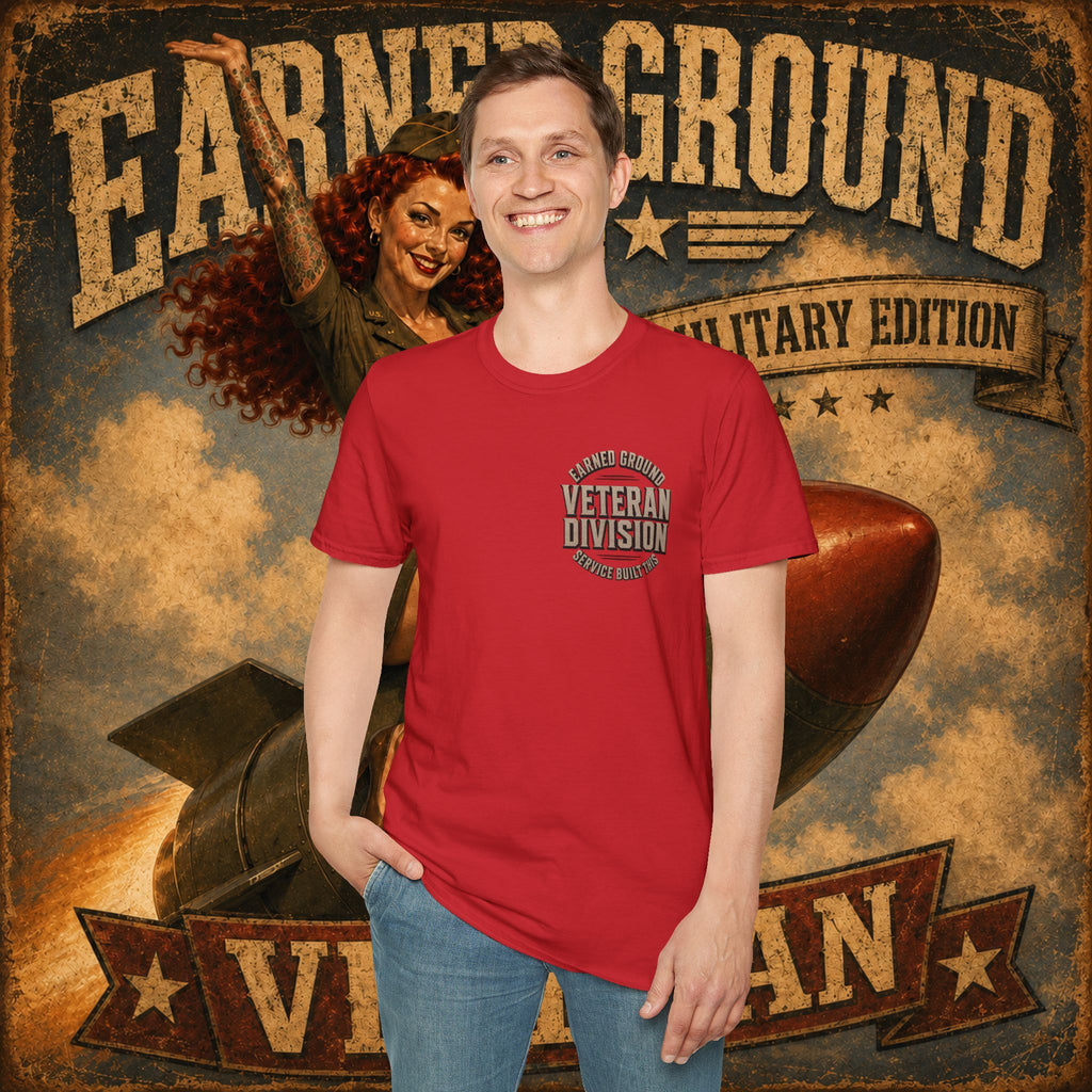 Earned Ground Veteran Division T‑Shirt —"LILY PINUP" VINTAGE SERVICE DIVISON