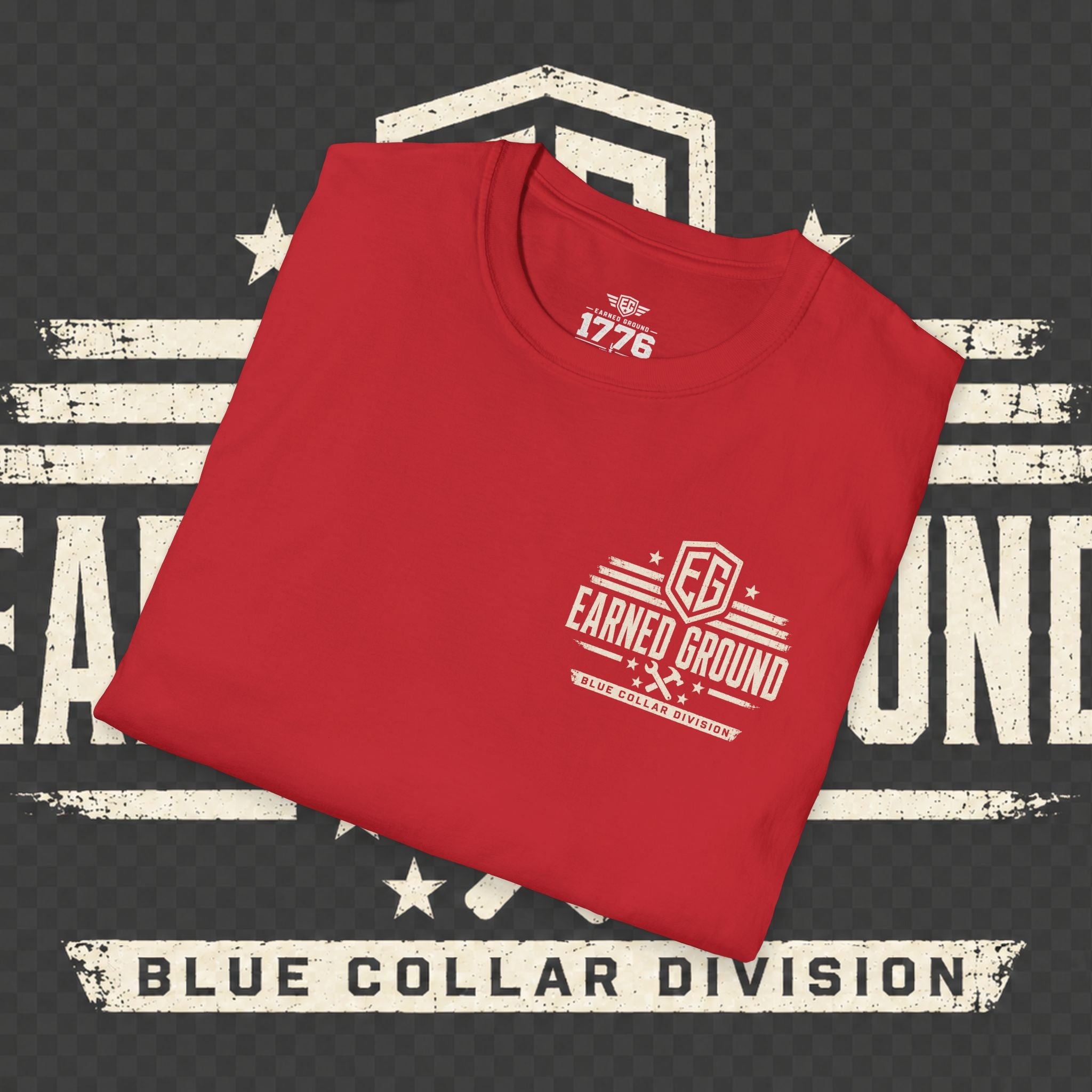 EARNED GROUND "BLUE COLLAR DIVISION" Coastal Calm Graphic T-Shirt