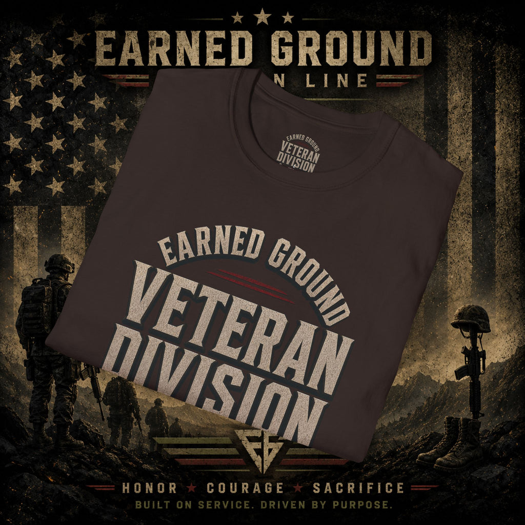 Earned Ground Veteran Division 'Service Built This'— Military Tribute Tee