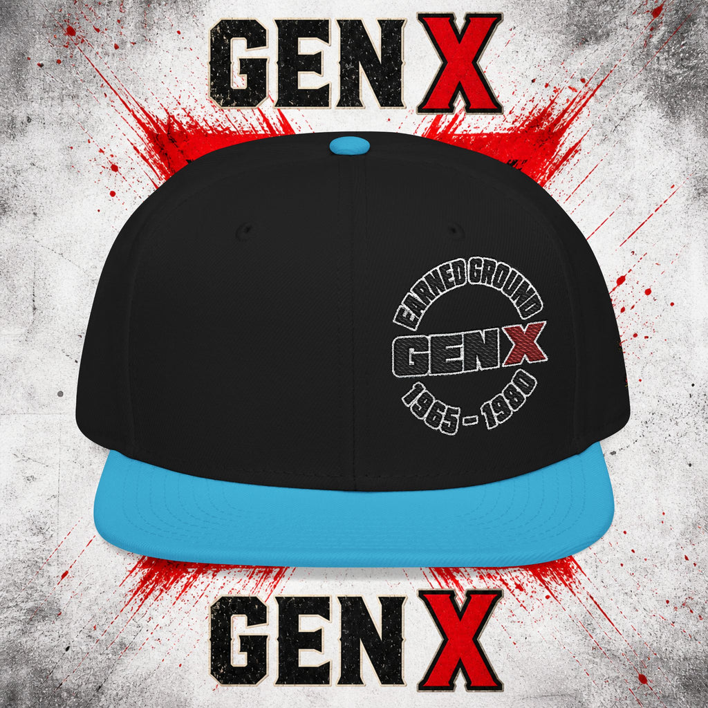 Gen X Embroidered Flat Bill Ball Cap — Gen X Proud 1965–1980