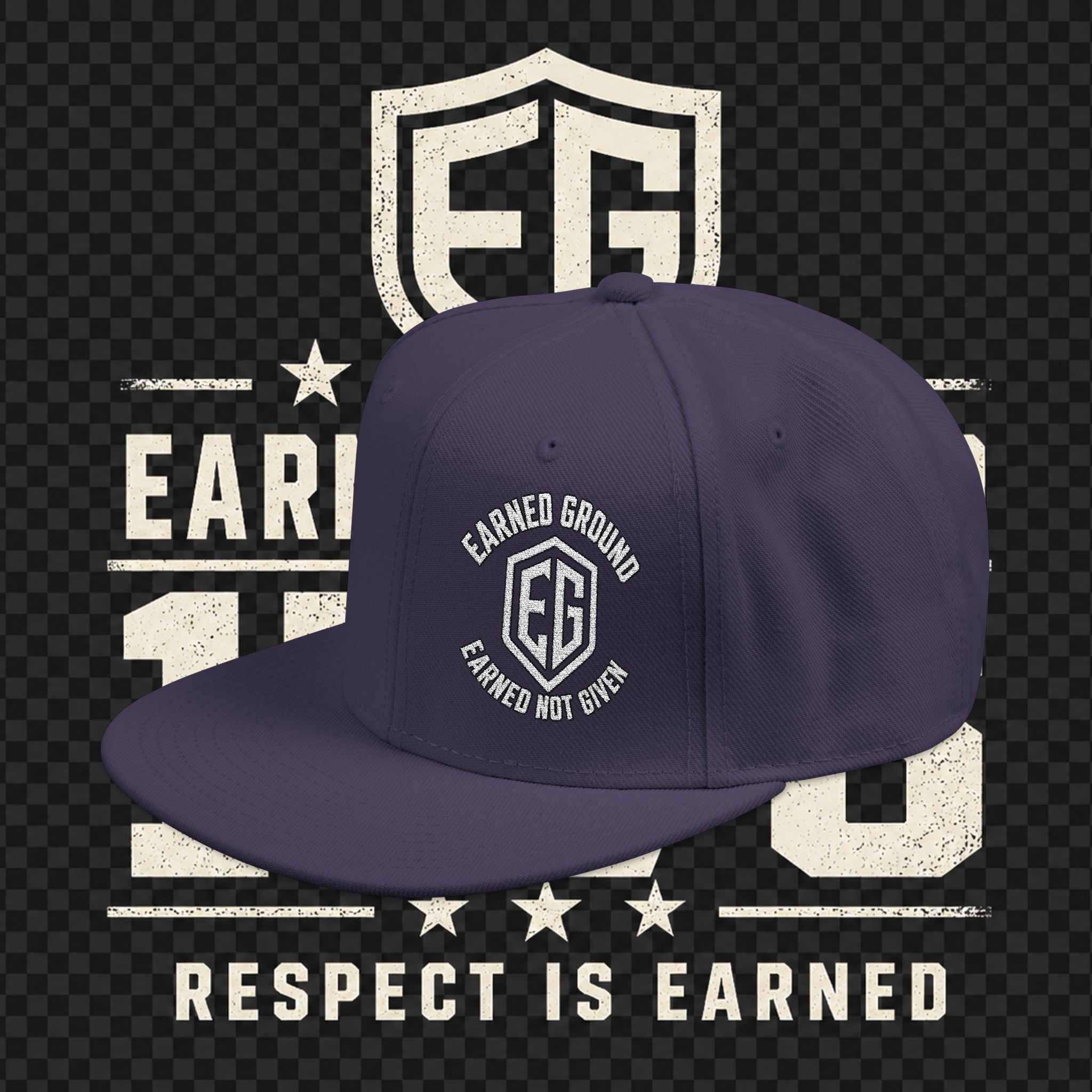 Earned Ground Embroidered Snapback Hat – Respect Is Earned Logo