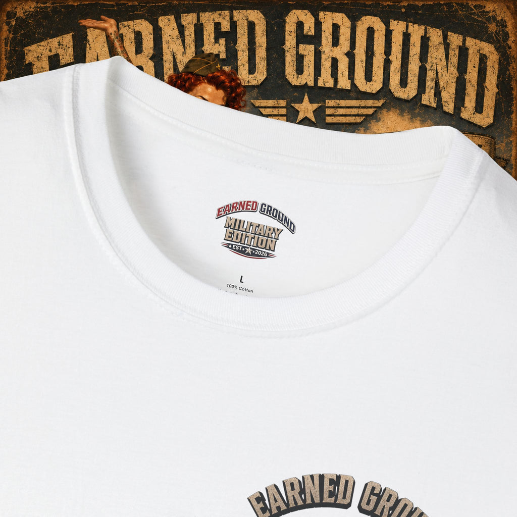 Earned Ground Veteran Division T‑Shirt —"LILY PINUP" VINTAGE SERVICE DIVISON