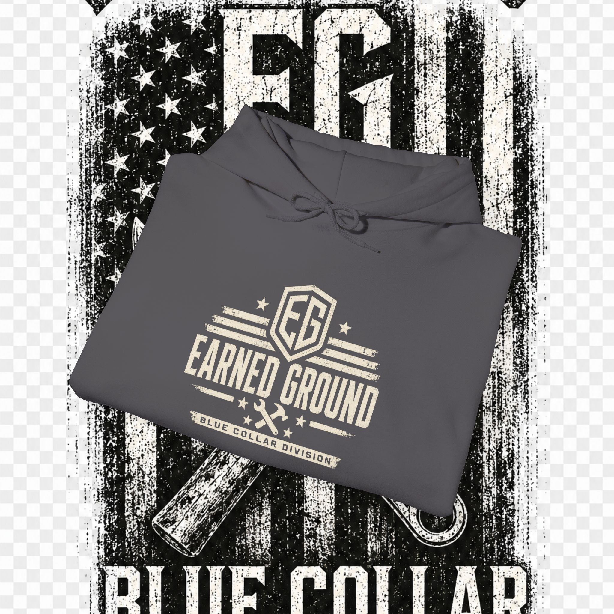 Earned Ground Blue Collar Hoodie – Blue Collar Division Hoodie