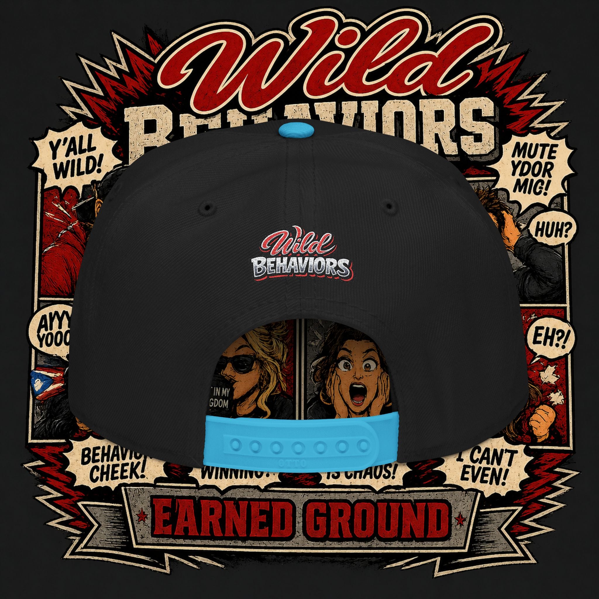Earned Ground Cap Snapback Hat — 'Wild Behaviors' Embroidered Earned Ground Cap