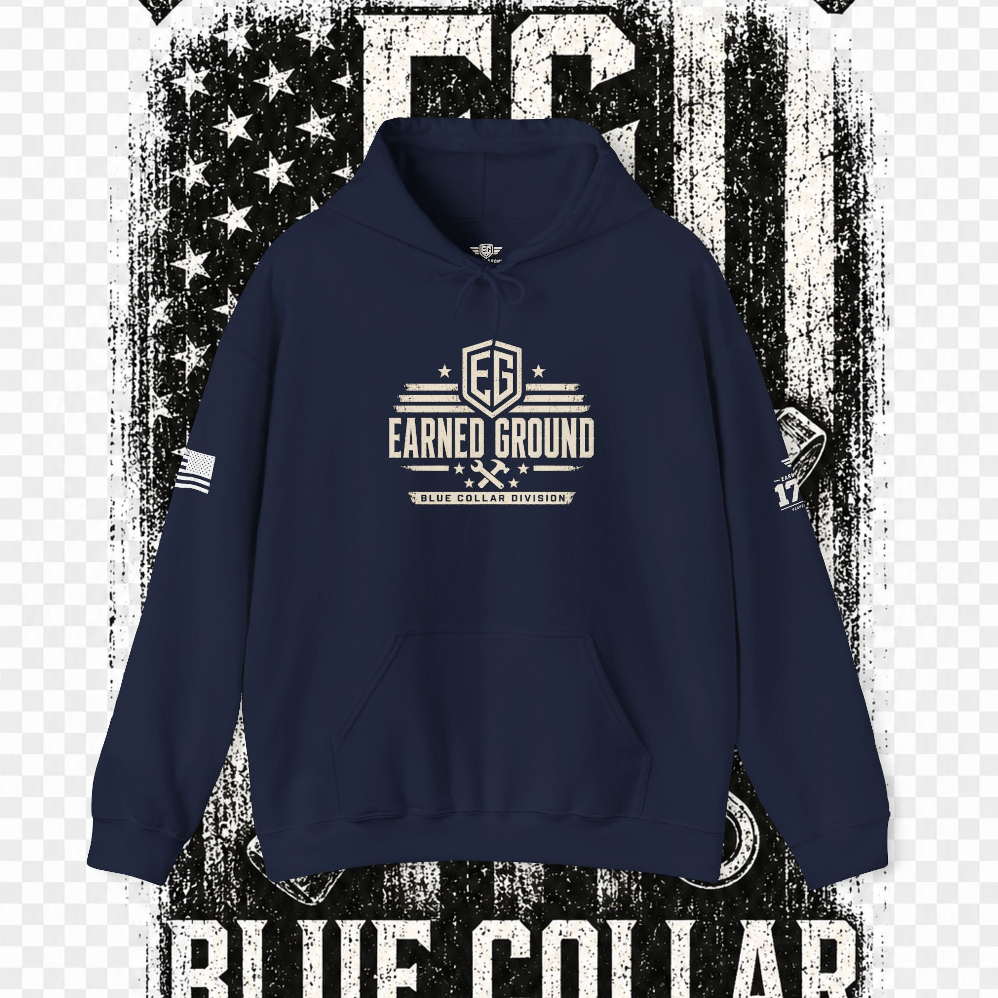 Earned Ground Blue Collar Hoodie – Blue Collar Division Hoodie