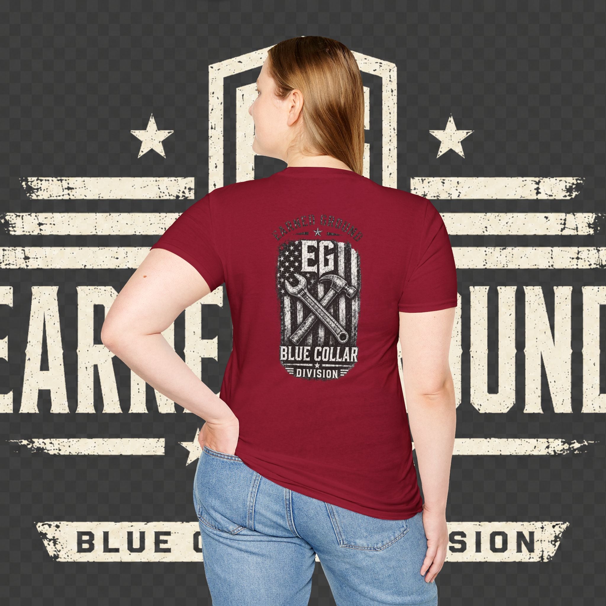 EARNED GROUND "BLUE COLLAR DIVISION" Coastal Calm Graphic T-Shirt