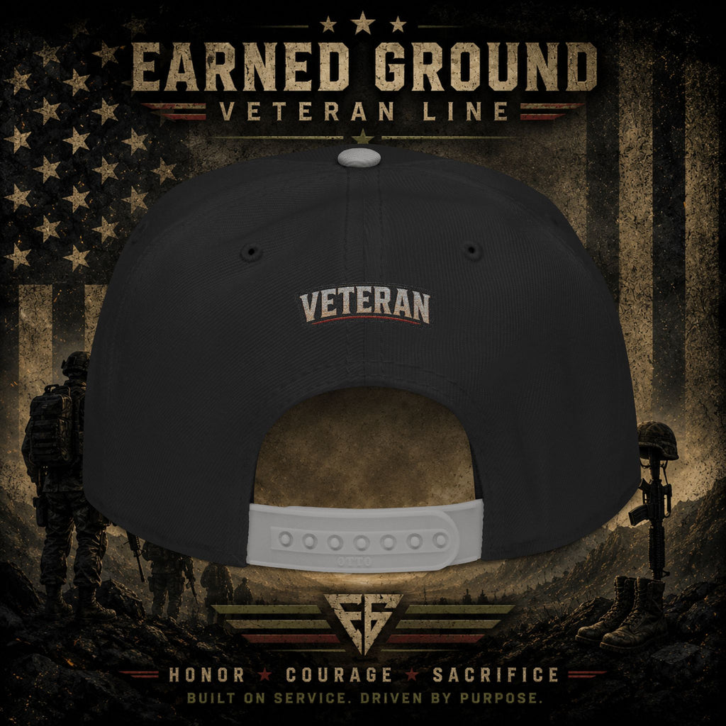 Earned Ground Veteran Line  Embroidered Snapback Hat