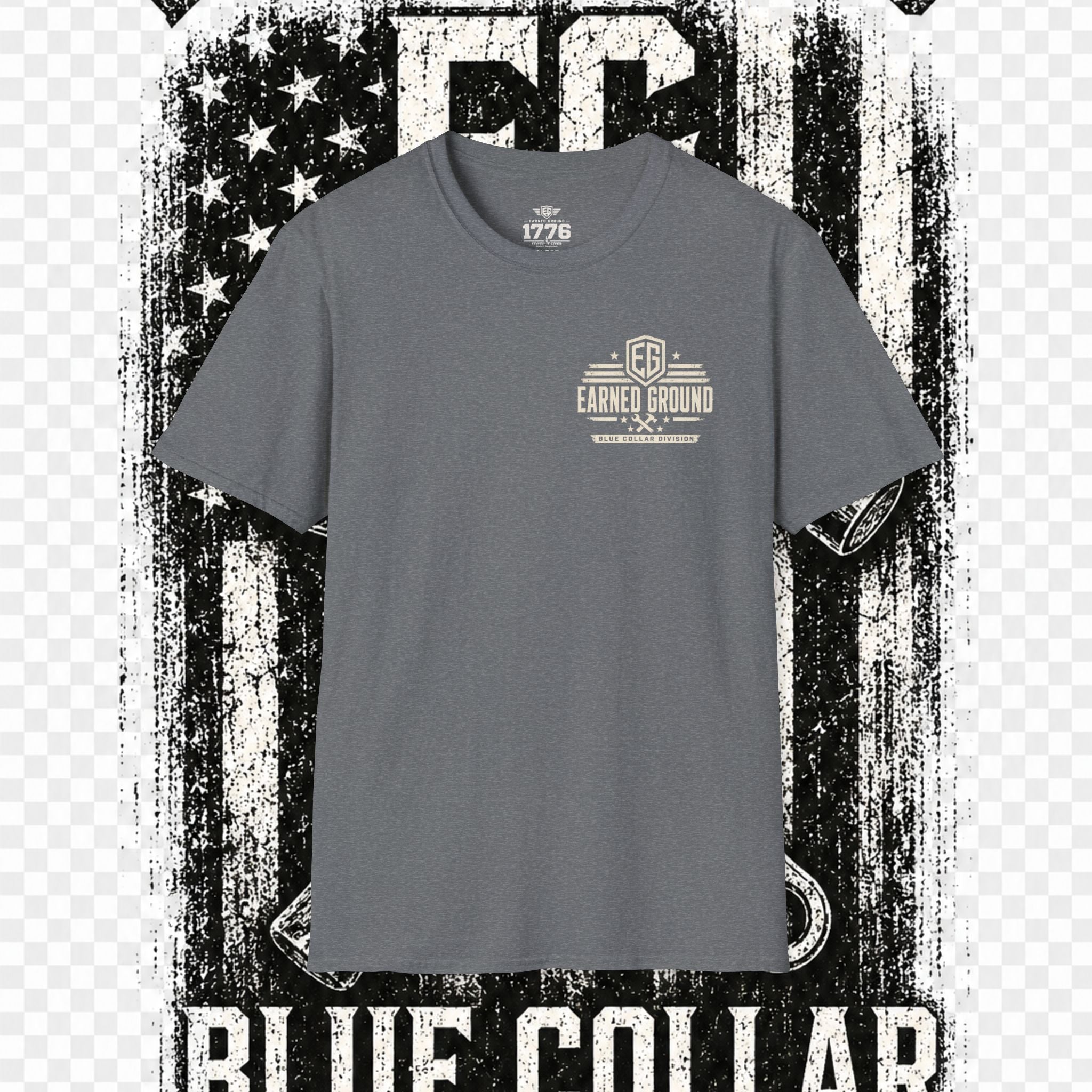 EARNED GROUND "BLUE COLLAR DIVISION" Coastal Calm Graphic T-Shirt