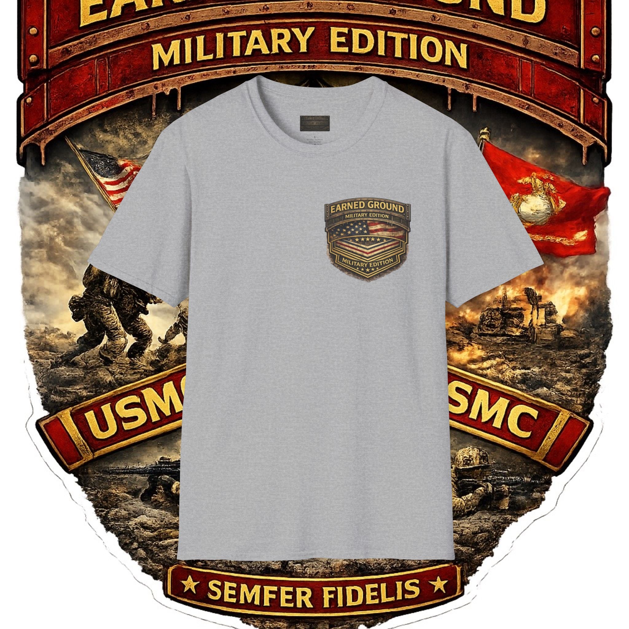 Earned Ground Military Edition USMC — USMC Military Tribute Pocket Tee