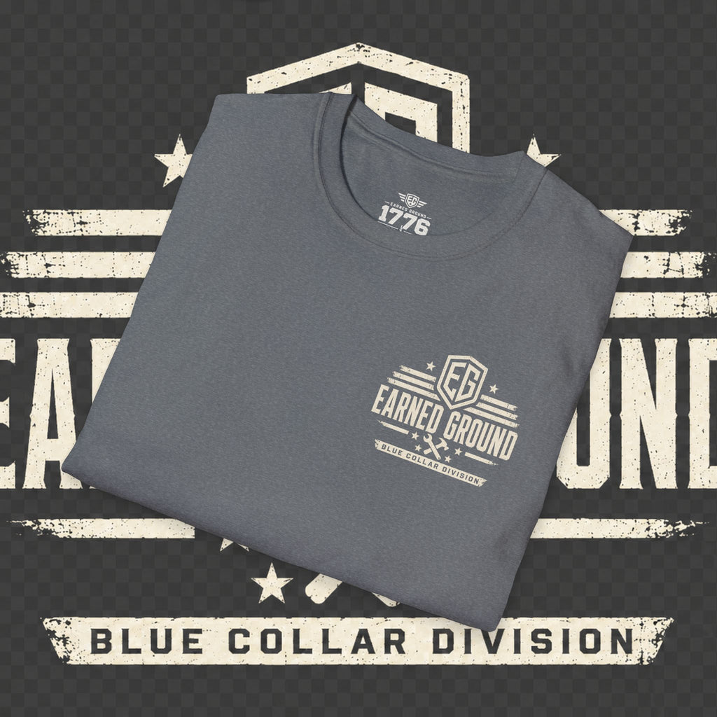 EARNED GROUND "BLUE COLLAR DIVISION" Coastal Calm Graphic T-Shirt