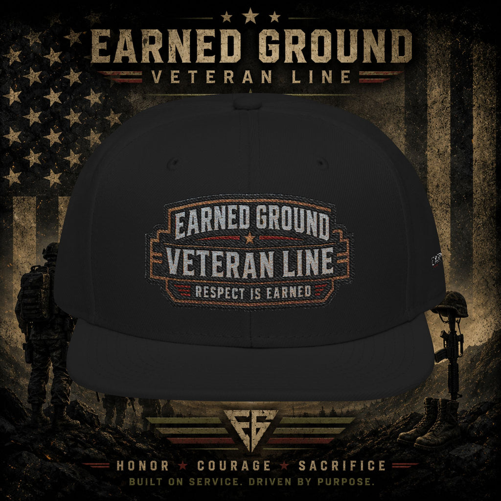 Earned Ground Veteran Line  Embroidered Snapback Hat