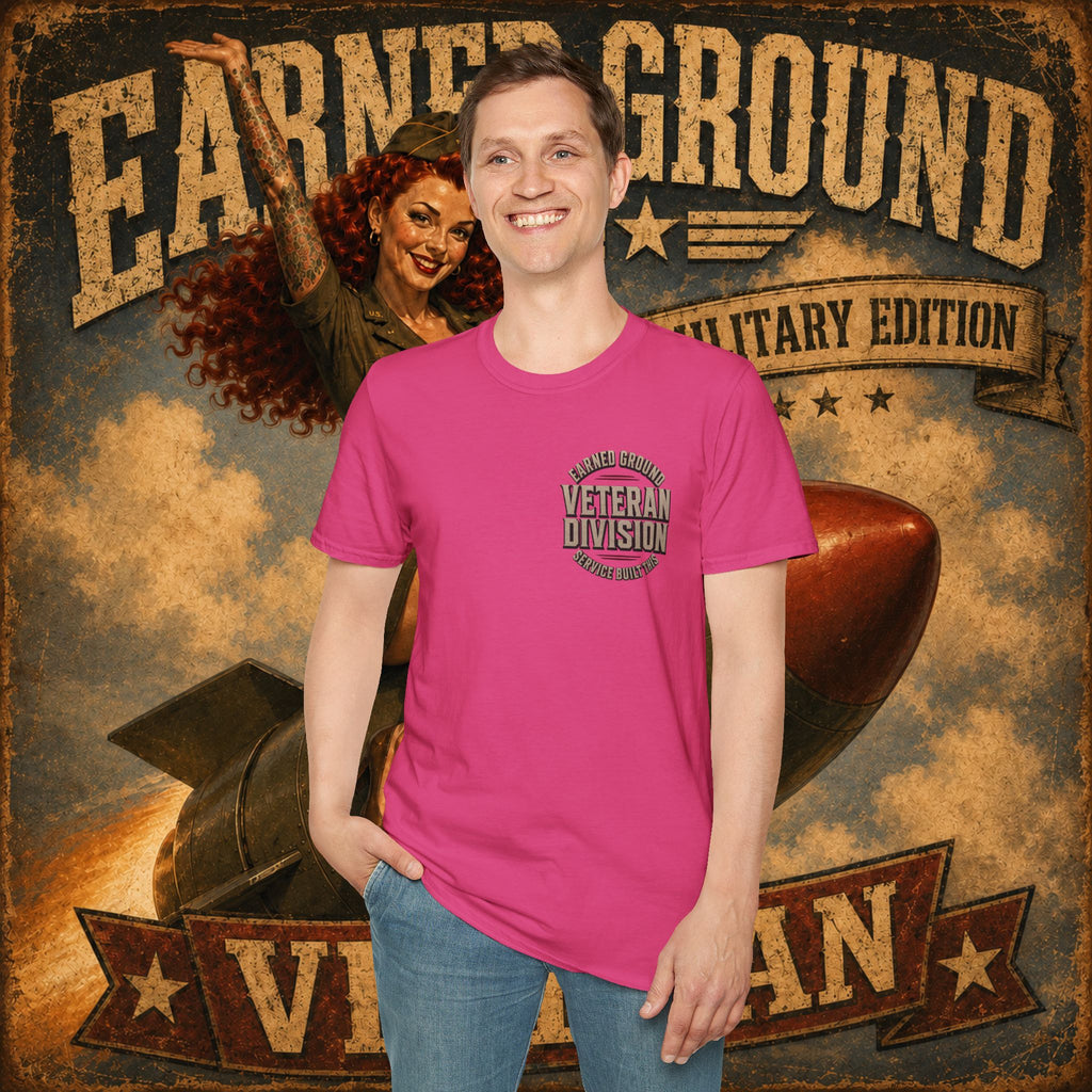 Earned Ground Veteran Division T‑Shirt —"LILY PINUP" VINTAGE SERVICE DIVISON