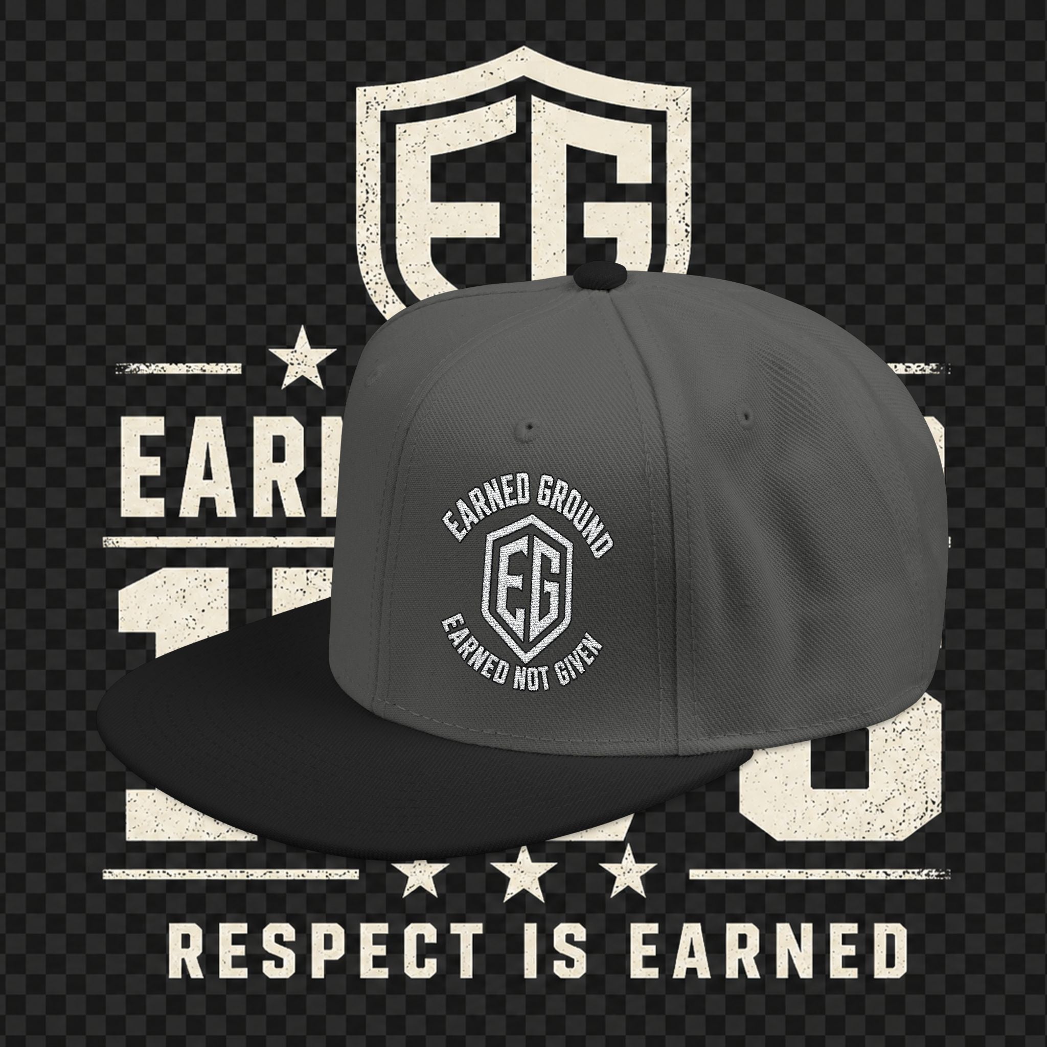 Earned Ground Embroidered Snapback Hat – Respect Is Earned Logo