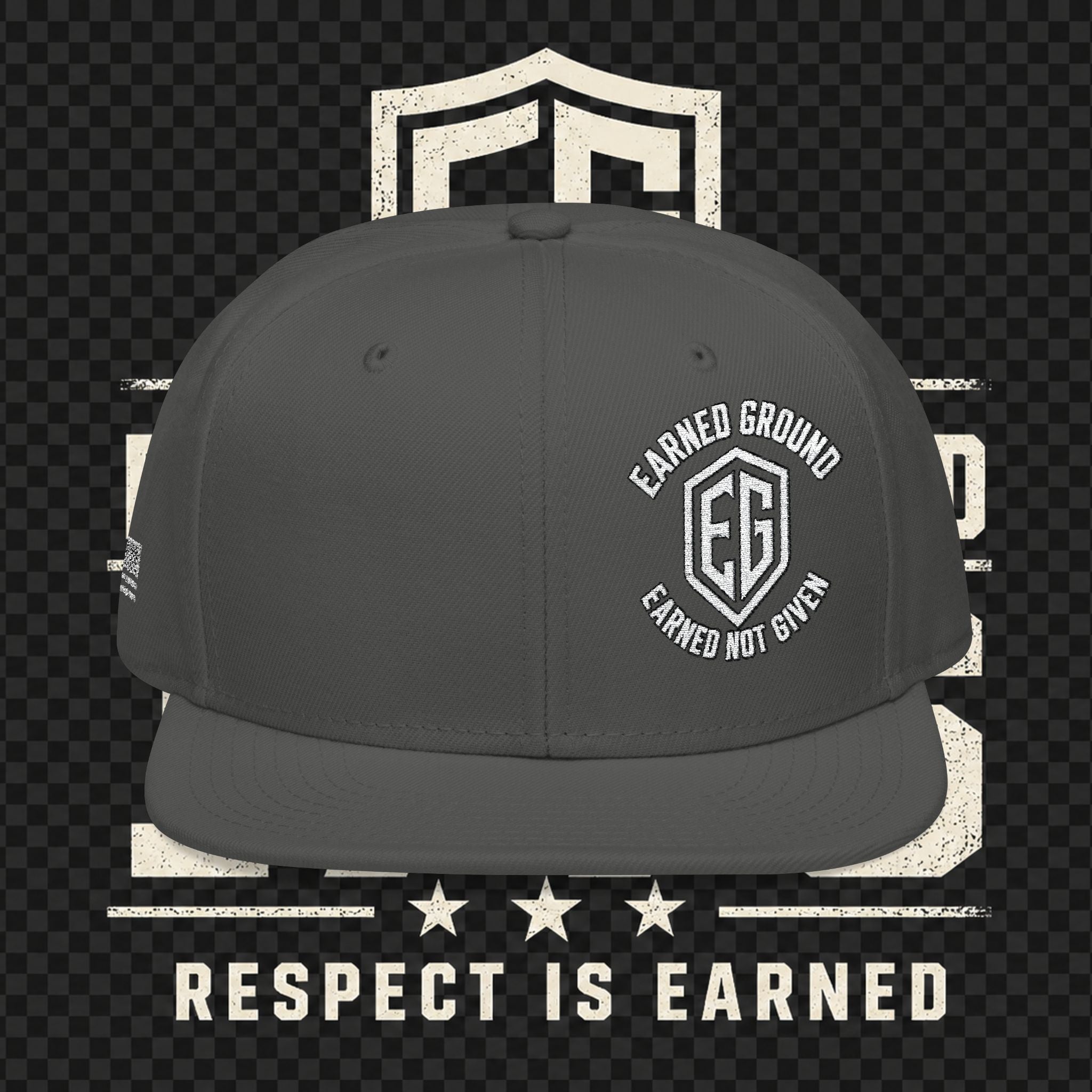 Earned Ground Embroidered Snapback Hat – Respect Is Earned Logo