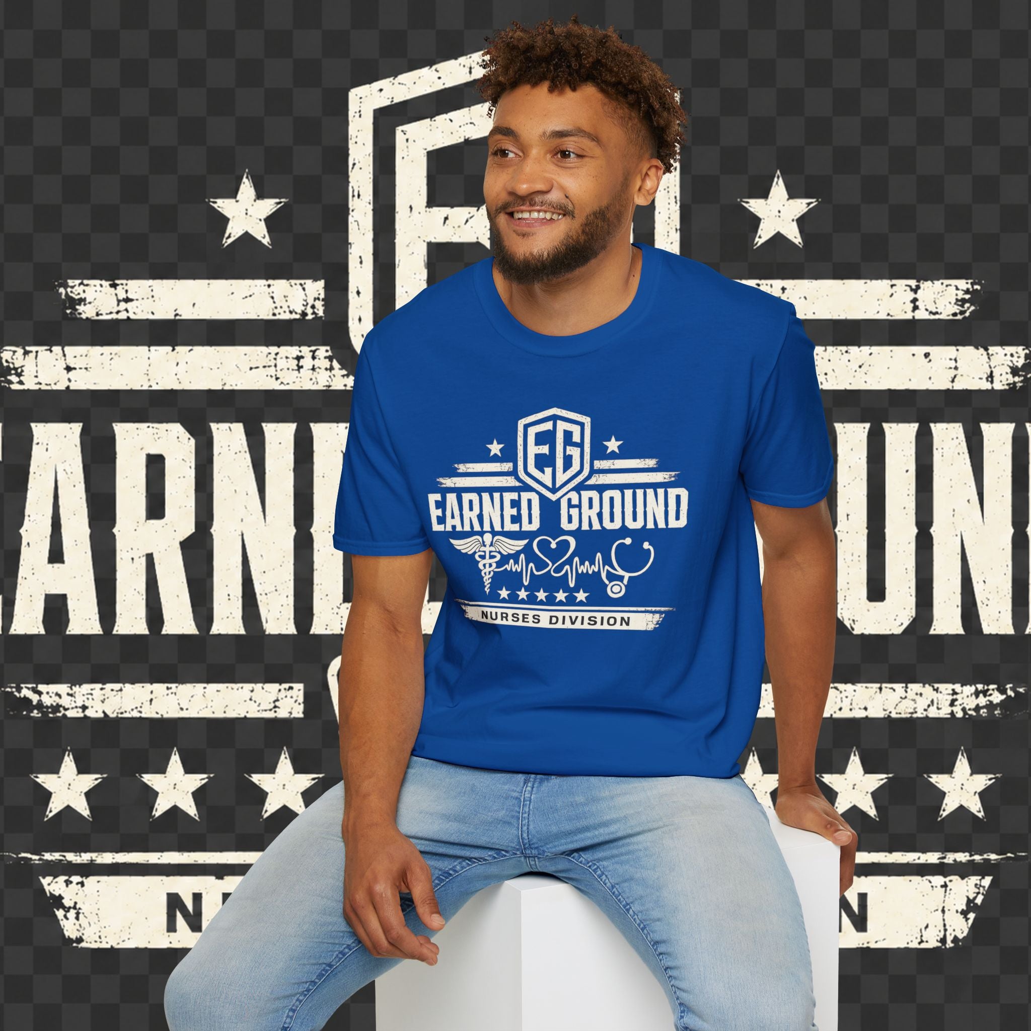 Earned Ground Nurses Division T-Shirt — Nurse Appreciation Medical Heartbeat Tee