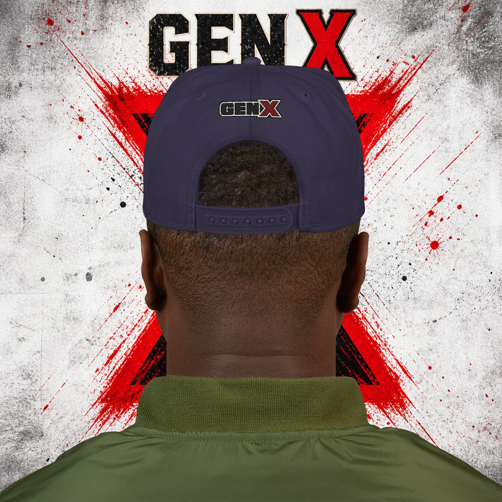 Gen X Embroidered Flat Bill Ball Cap — Gen X Proud 1965–1980