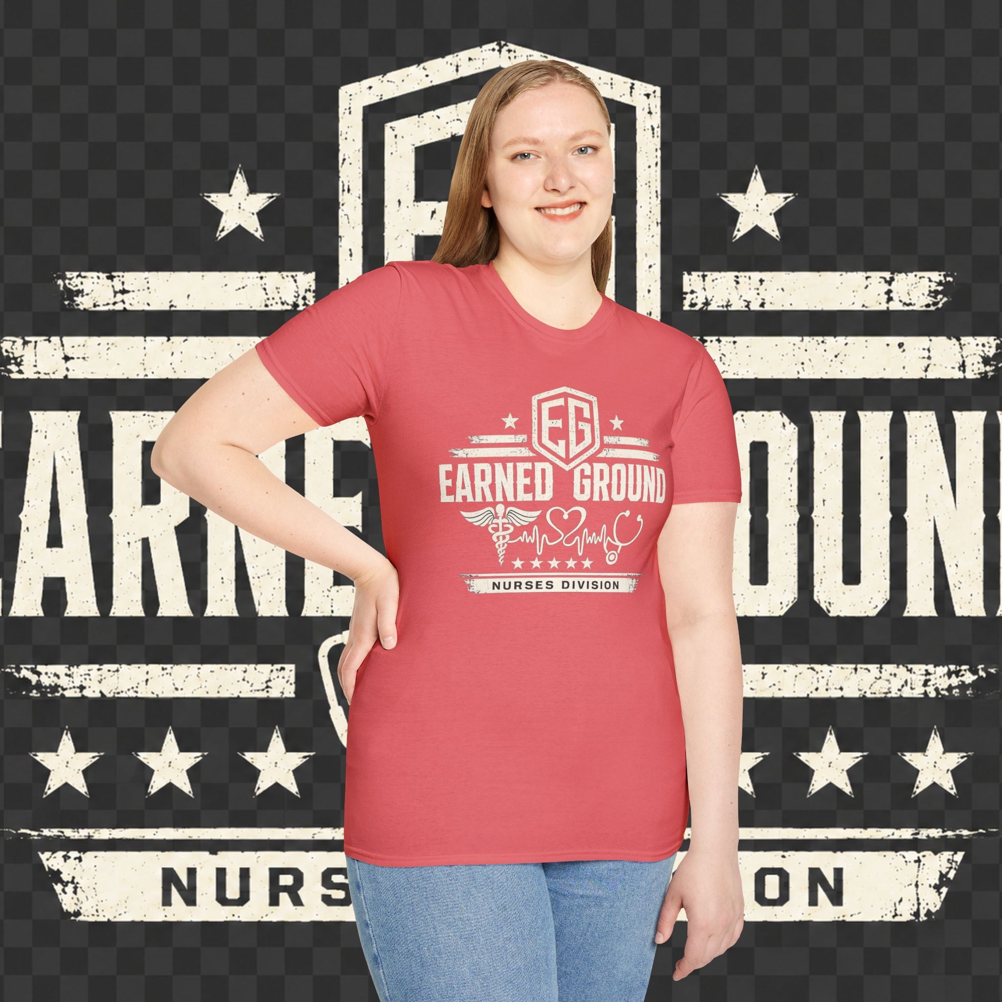 Earned Ground Nurses Division T-Shirt — Nurse Appreciation Medical Heartbeat Tee